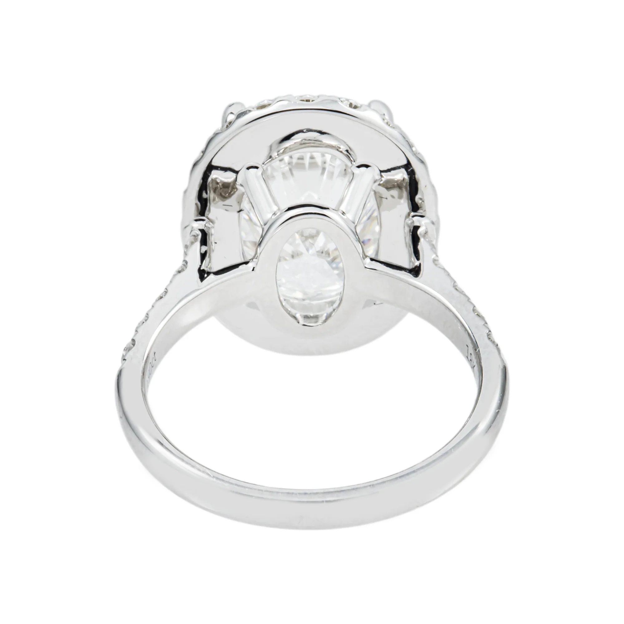 18K White Gold 5.07ct Oval Cut Diamond Engagement Ring 5.97ctw - Image 5