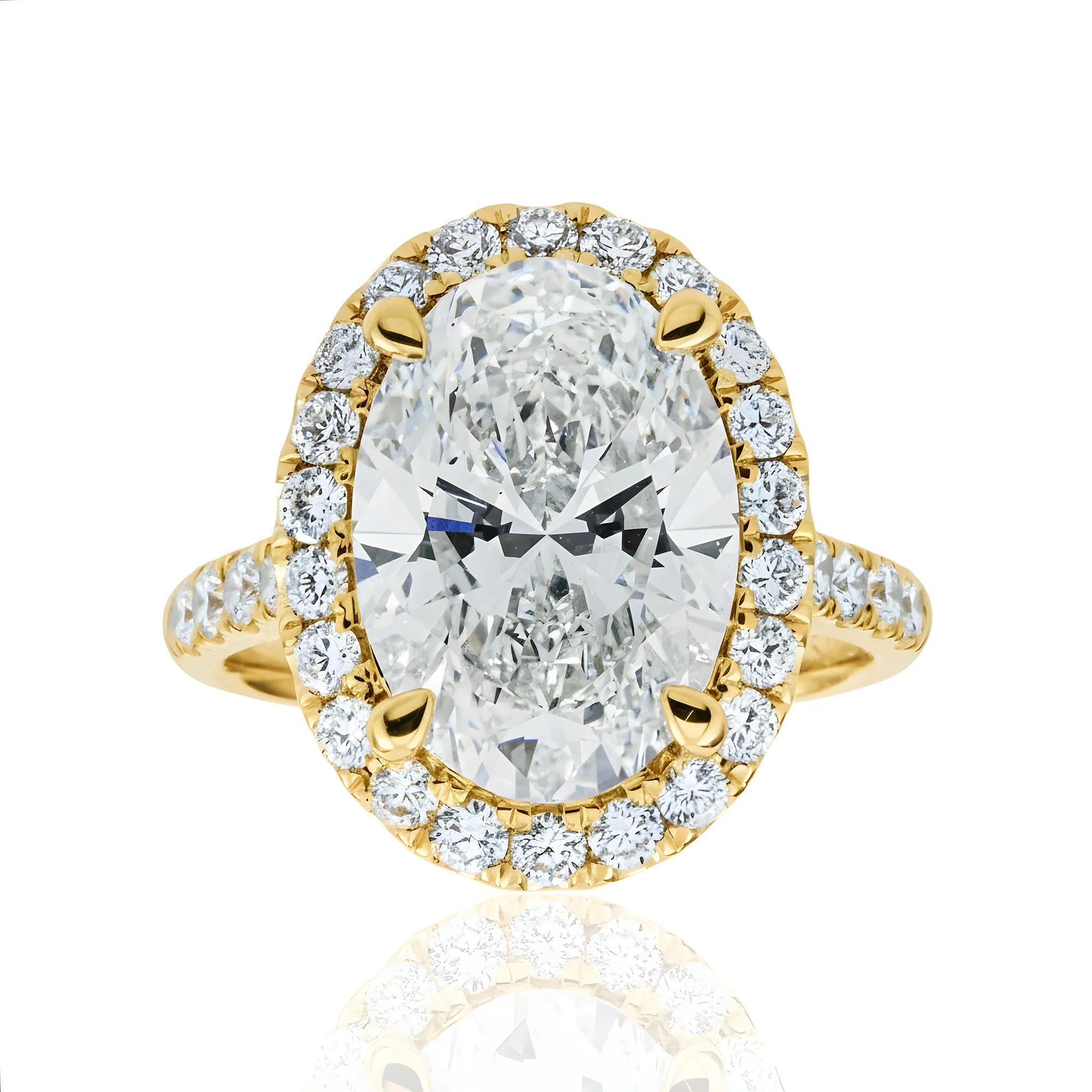 18K White Gold 5.07ct Oval Cut Diamond Engagement Ring 5.97ctw - Image 7