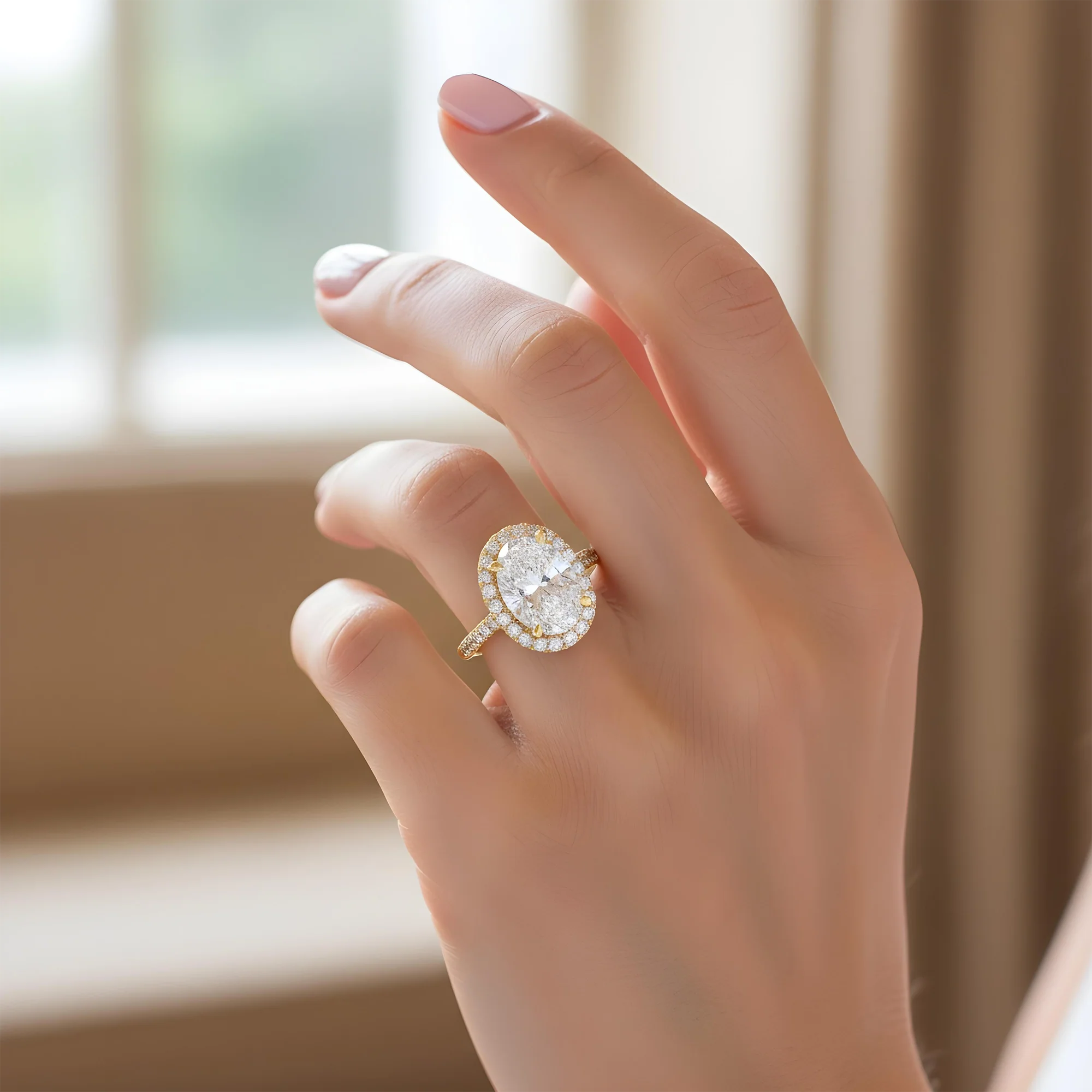 18K White Gold 5.07ct Oval Cut Diamond Engagement Ring 5.97ctw - Image 8