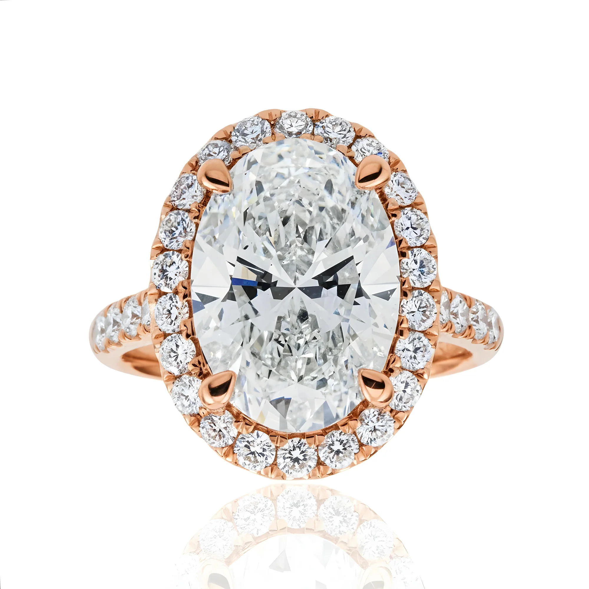 18K White Gold 5.07ct Oval Cut Diamond Engagement Ring 5.97ctw - Image 9