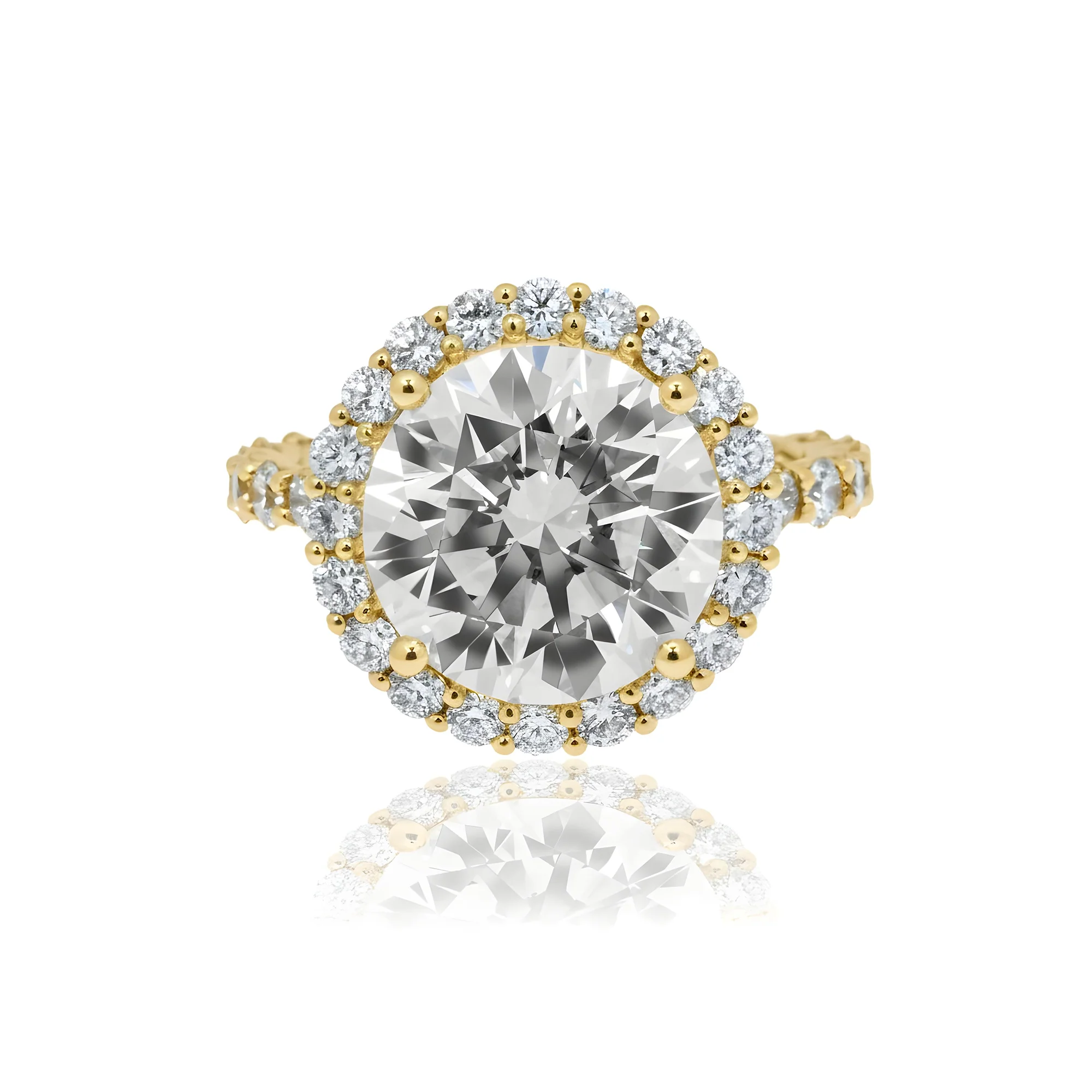 18K White Gold 5.11ct Round Cut Diamond Engagement Ring 6.67ctw - Image 7