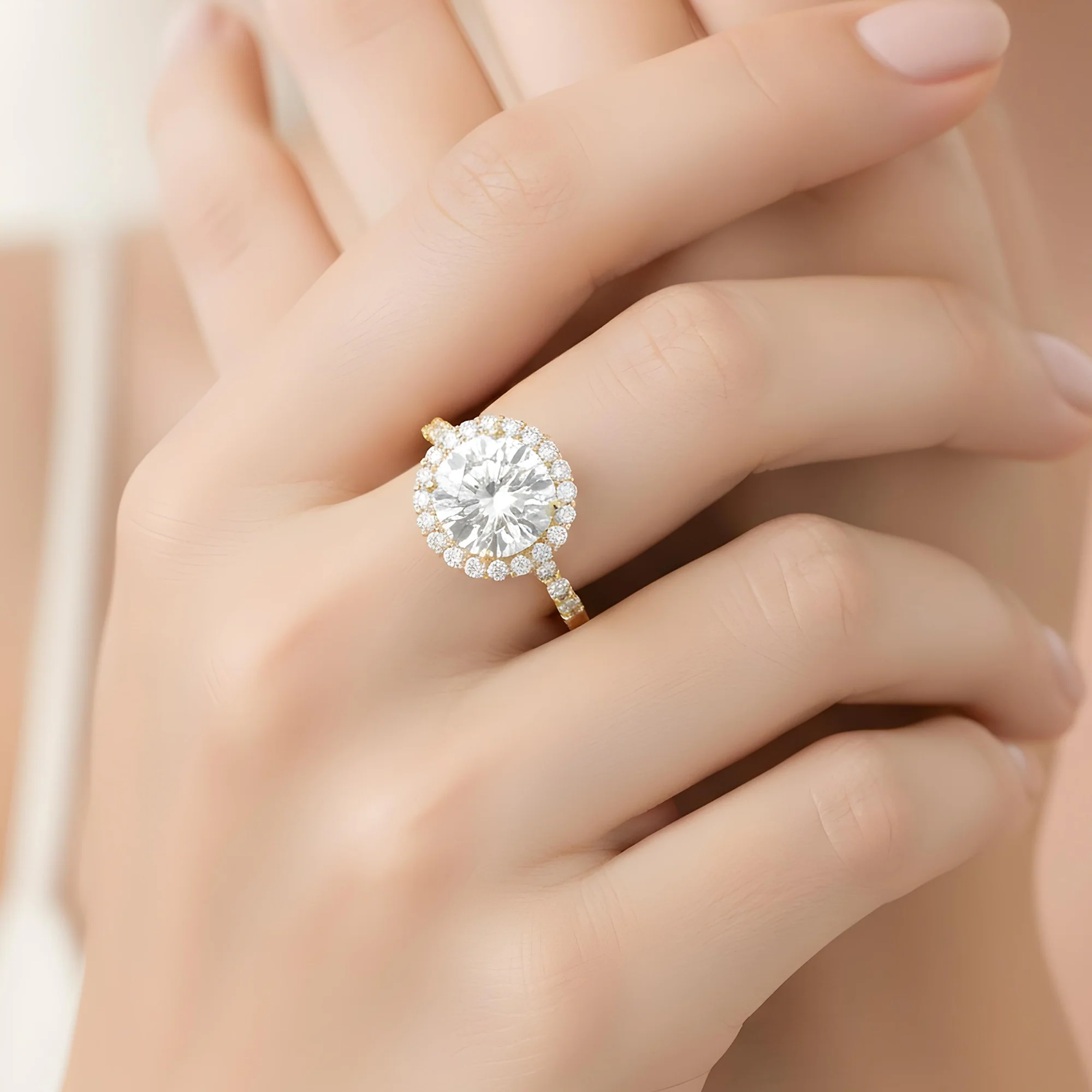 18K White Gold 5.11ct Round Cut Diamond Engagement Ring 6.67ctw - Image 8