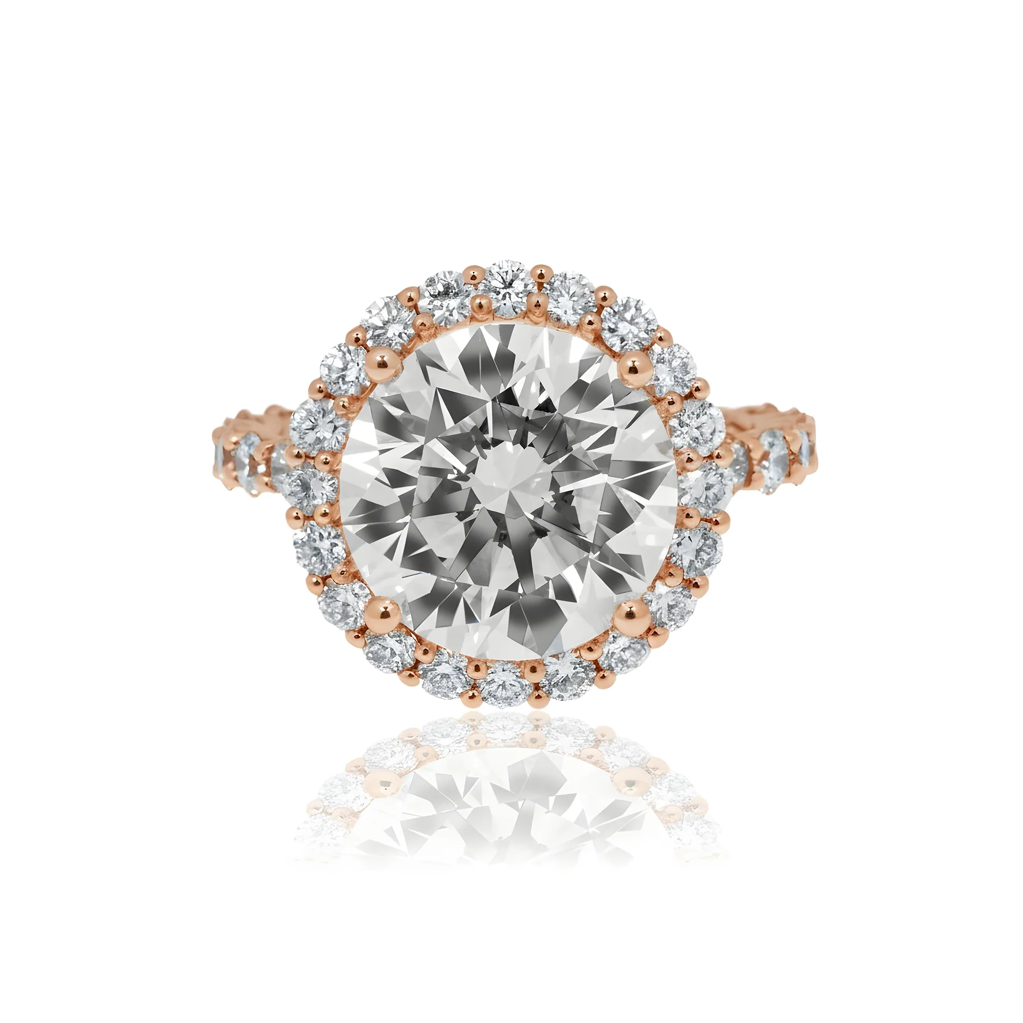 18K White Gold 5.11ct Round Cut Diamond Engagement Ring 6.67ctw - Image 9