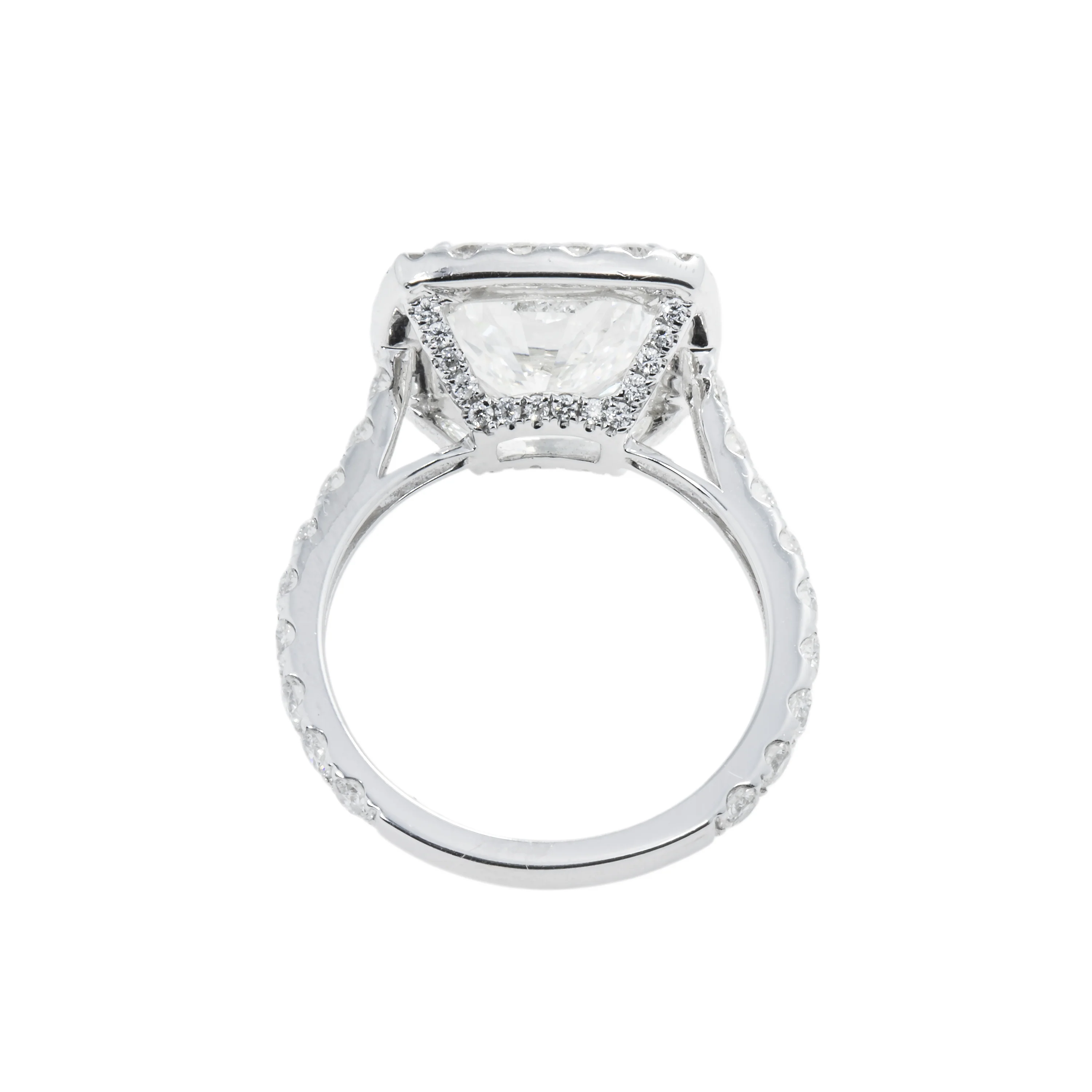 GIA 18K White Gold 5.20ct Square Radiant Cut Diamond Engagement Ring 6.89ctw - Image 5