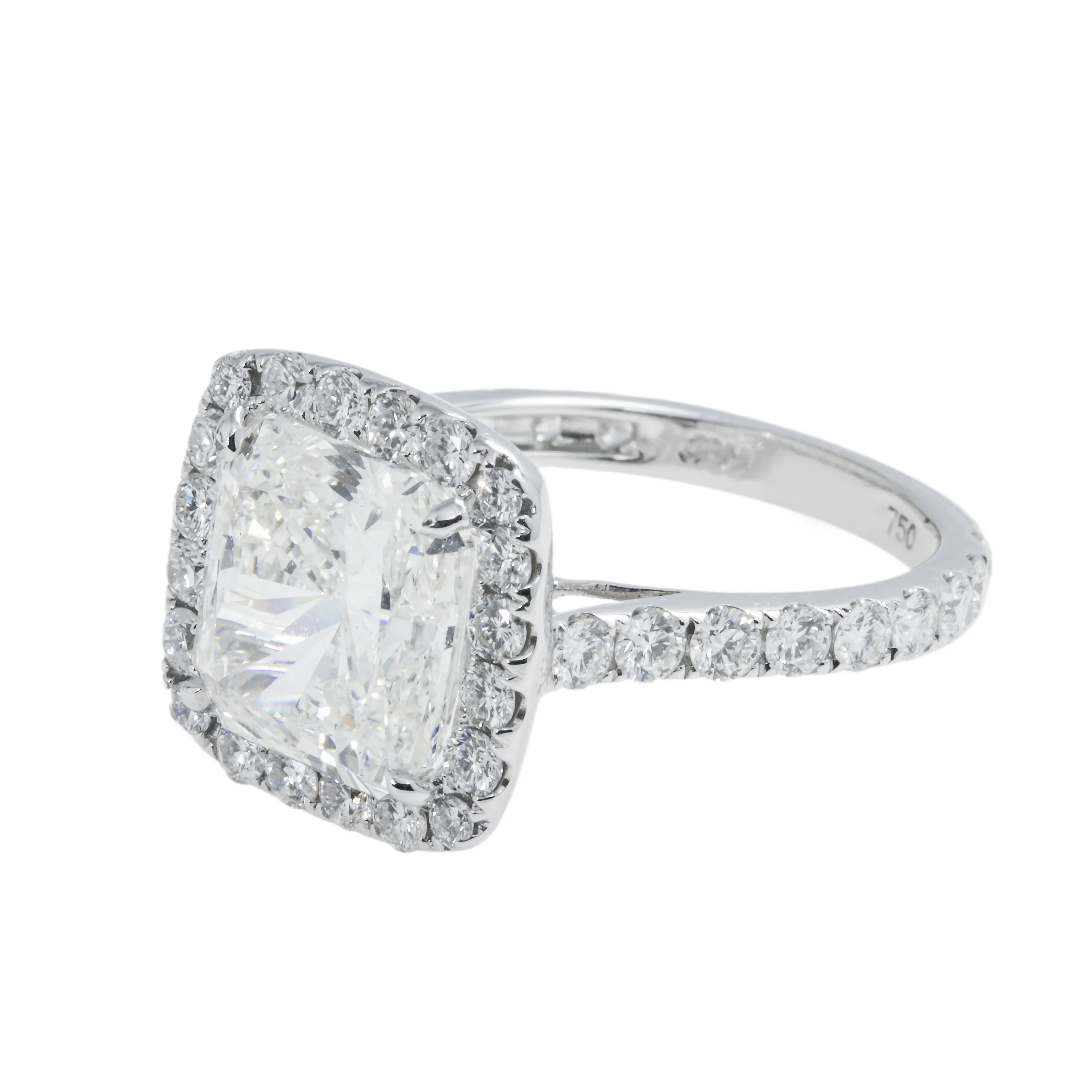 GIA 18K White Gold 5.20ct Square Radiant Cut Diamond Engagement Ring 6.89ctw - Image 6