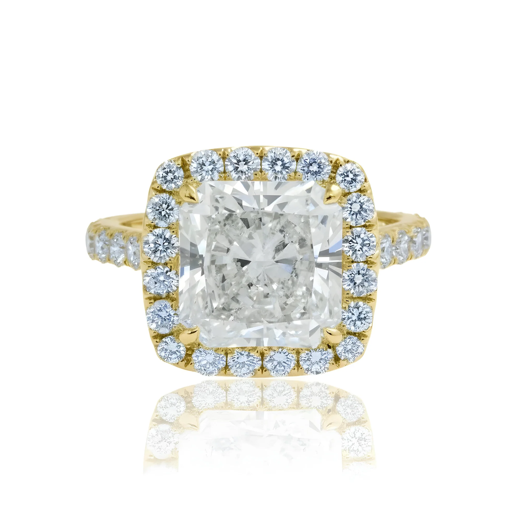 GIA 18K White Gold 5.20ct Square Radiant Cut Diamond Engagement Ring 6.89ctw - Image 7