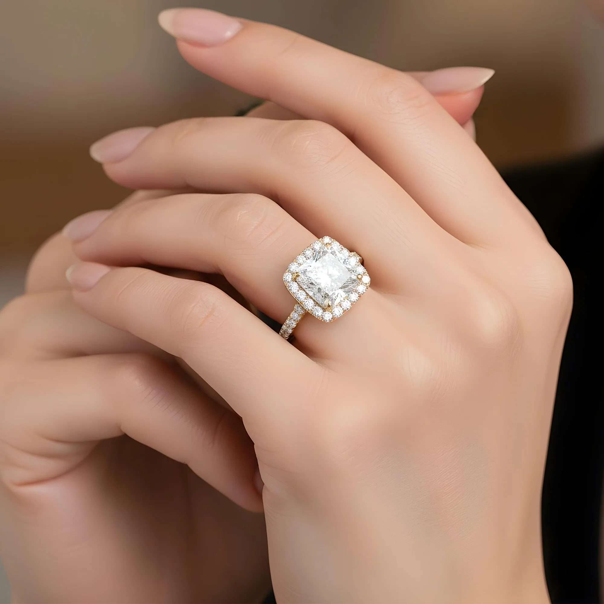 GIA 18K White Gold 5.20ct Square Radiant Cut Diamond Engagement Ring 6.89ctw - Image 8