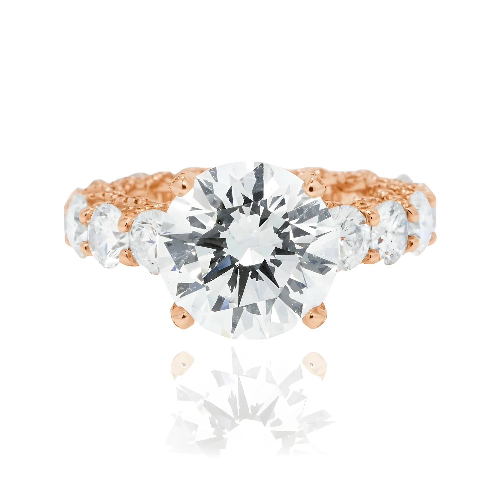 GIA 18K White Gold 5.44ct Round Diamond Engagement Ring 11.18ctw - Image 10