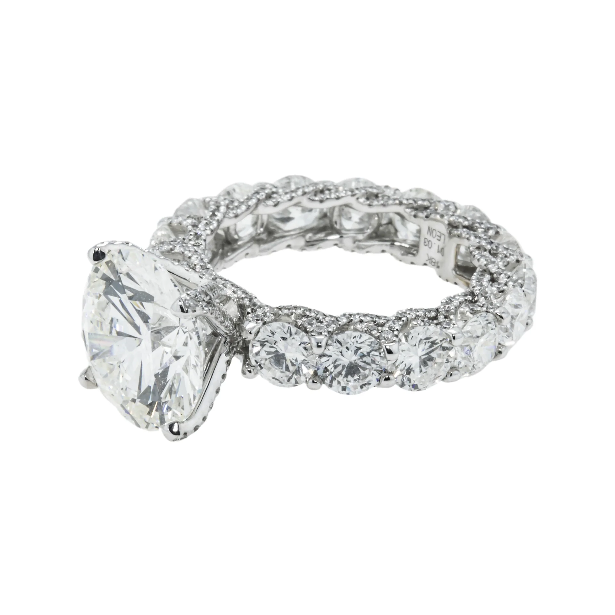 GIA 18K White Gold 5.44ct Round Diamond Engagement Ring 11.18ctw - Image 6