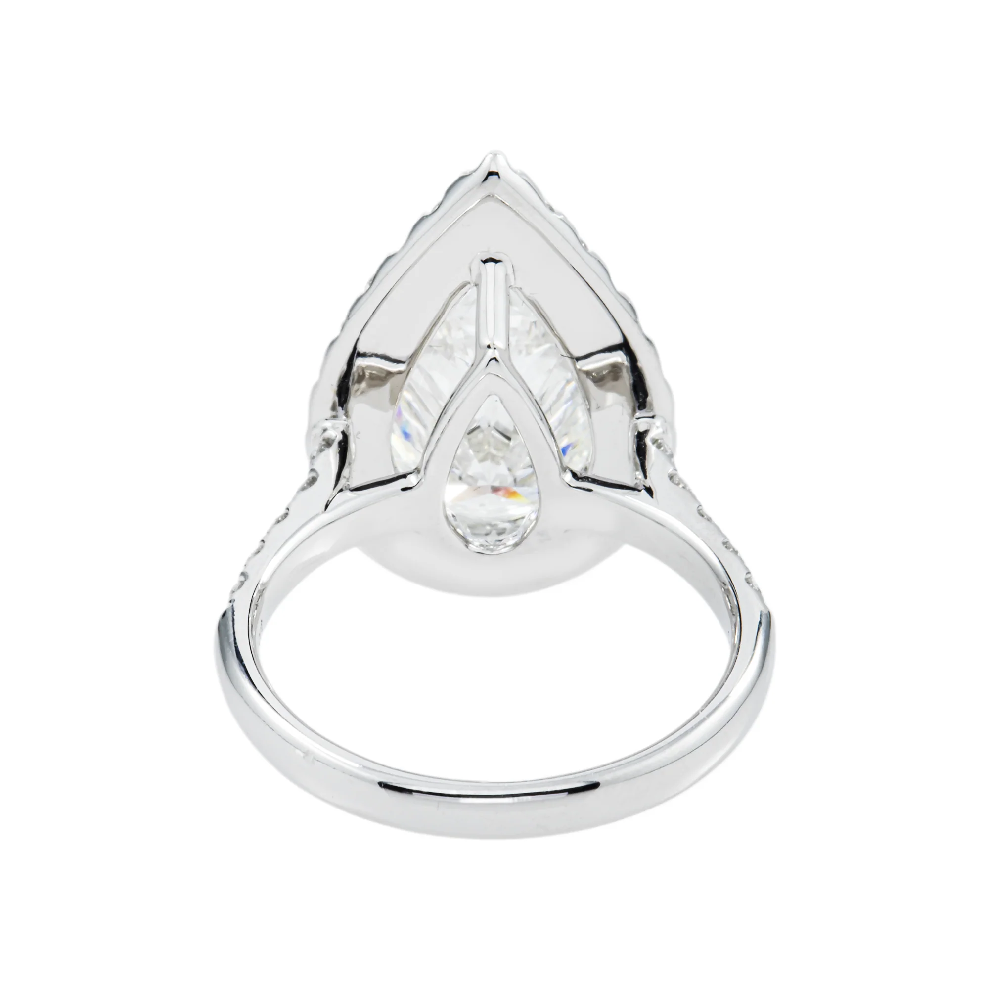 18K White Gold 5.50ct Pear Cut Diamond Engagement Ring 6.39ctw - Image 5