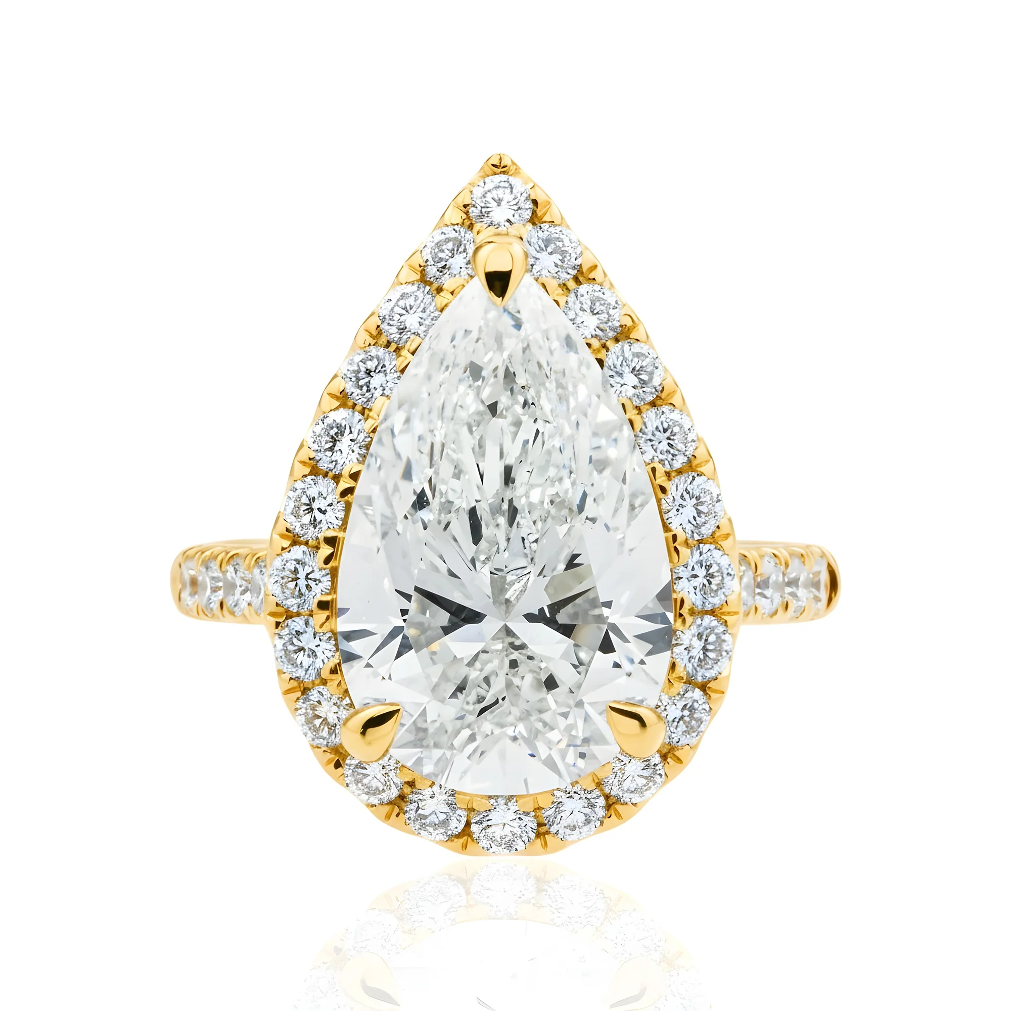 18K White Gold 5.50ct Pear Cut Diamond Engagement Ring 6.39ctw - Image 7