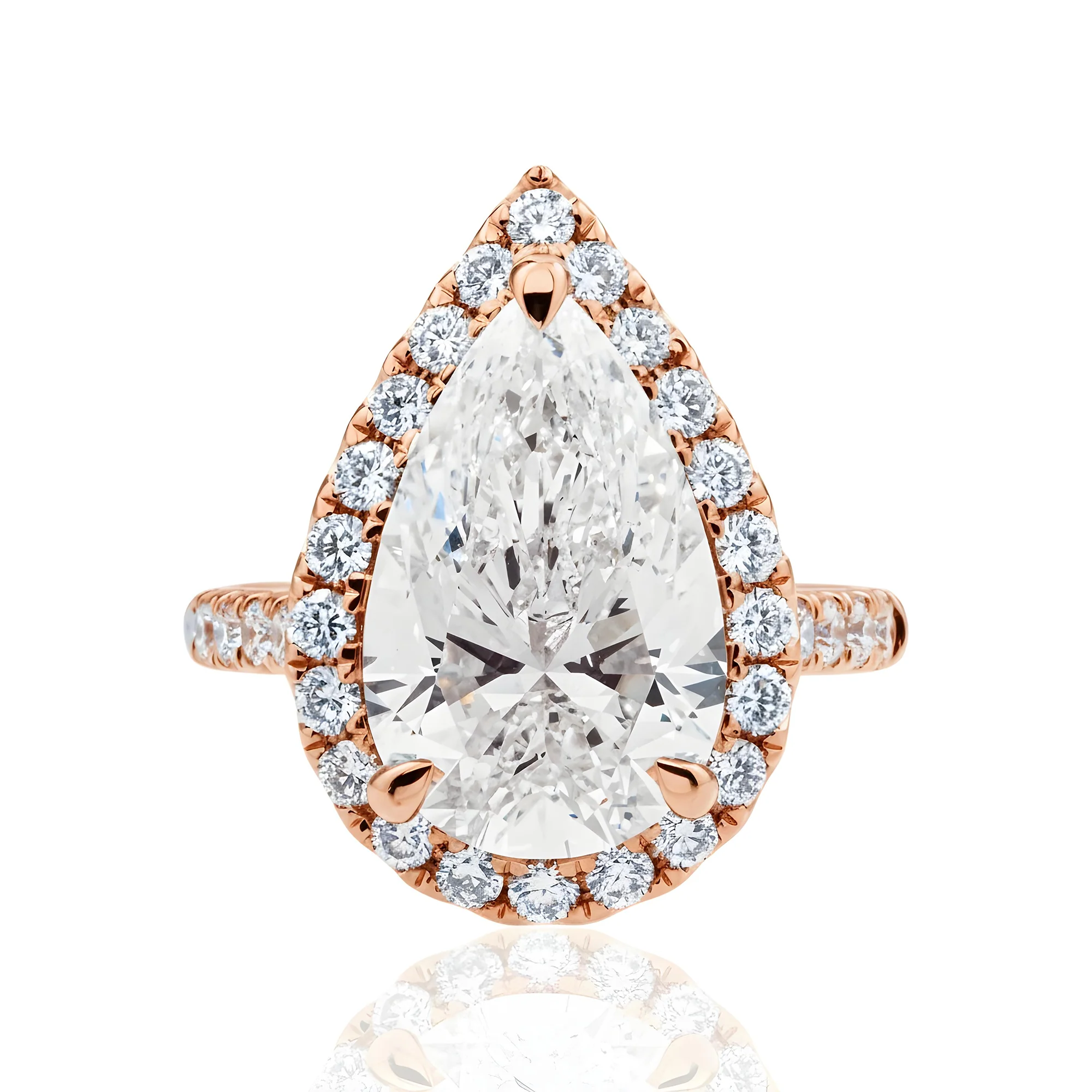 18K White Gold 5.50ct Pear Cut Diamond Engagement Ring 6.39ctw - Image 9