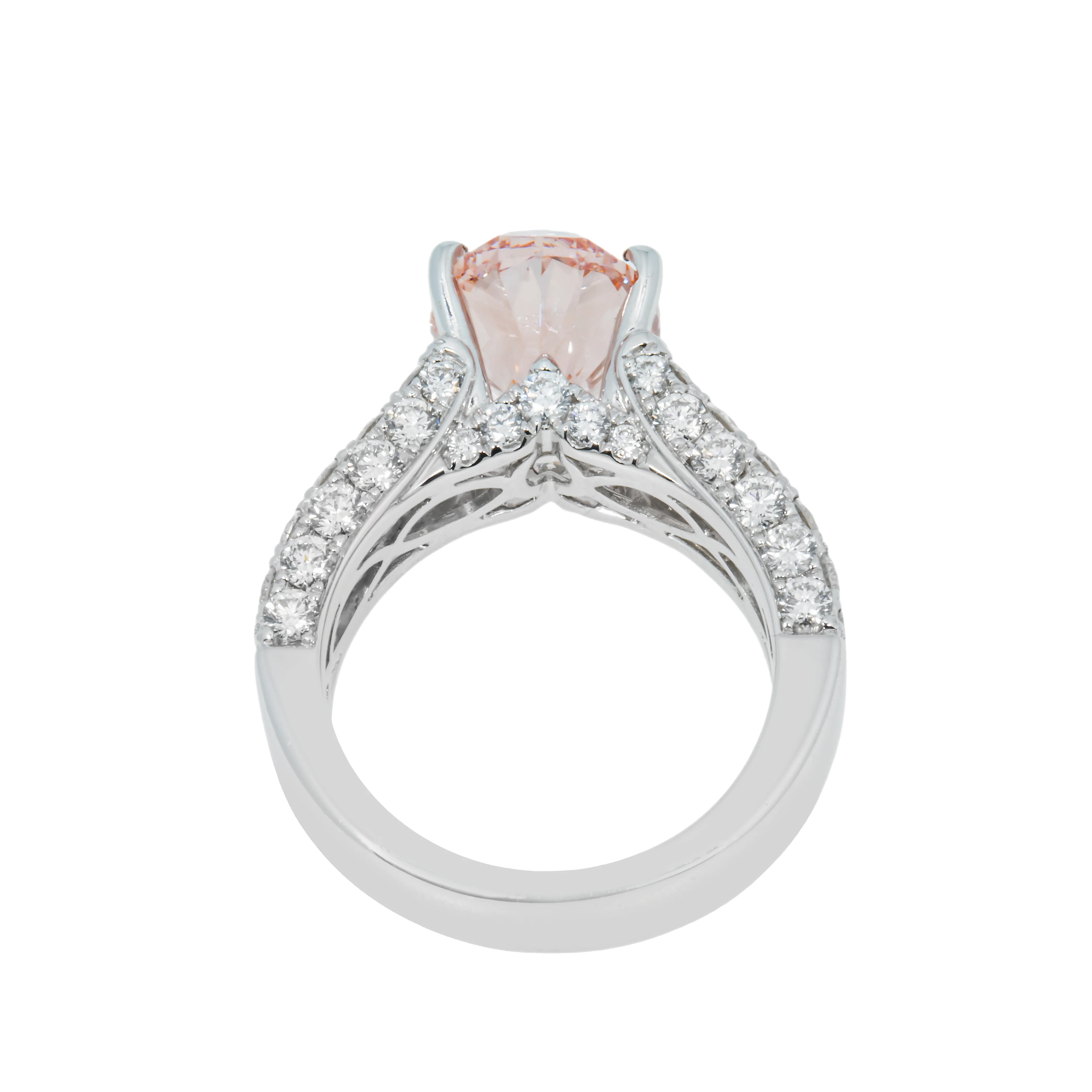 18K White Gold 5ct Oval Cut Fancy Vivid Pink Diamond Ring 7.83ctw - Image 5