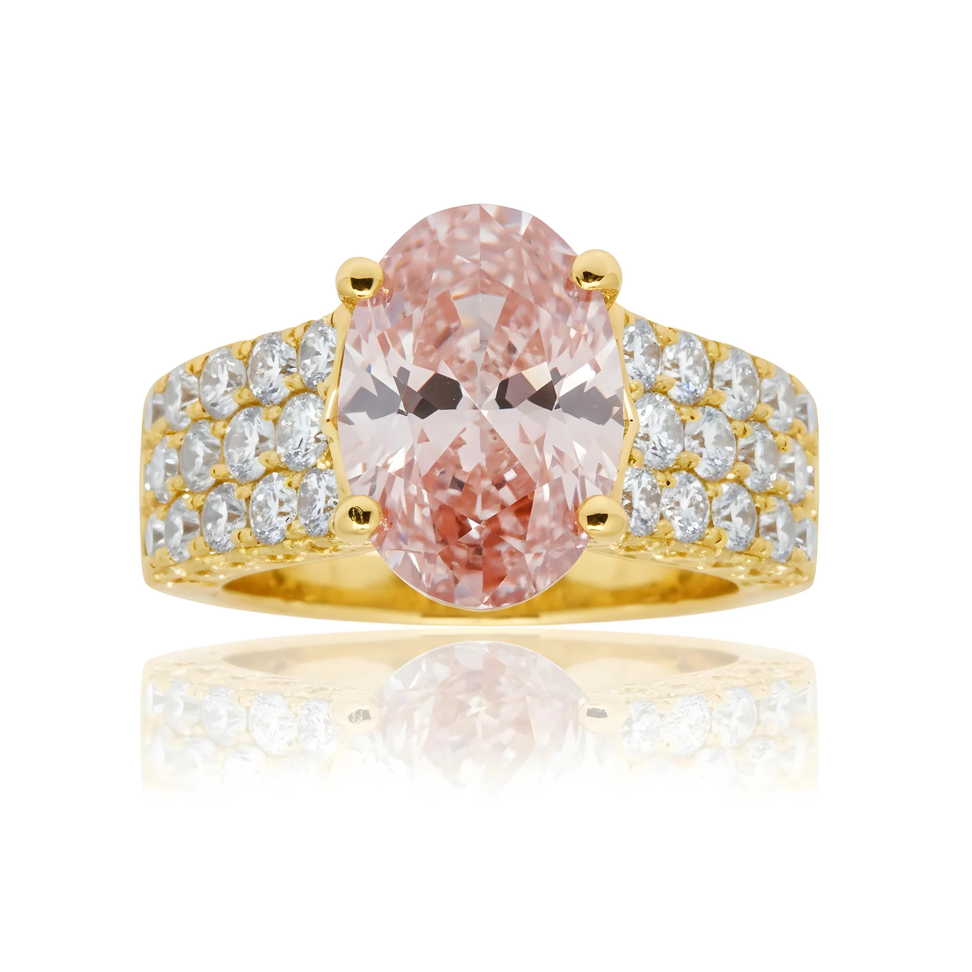 18K White Gold 5ct Oval Cut Fancy Vivid Pink Diamond Ring 7.83ctw - Image 7
