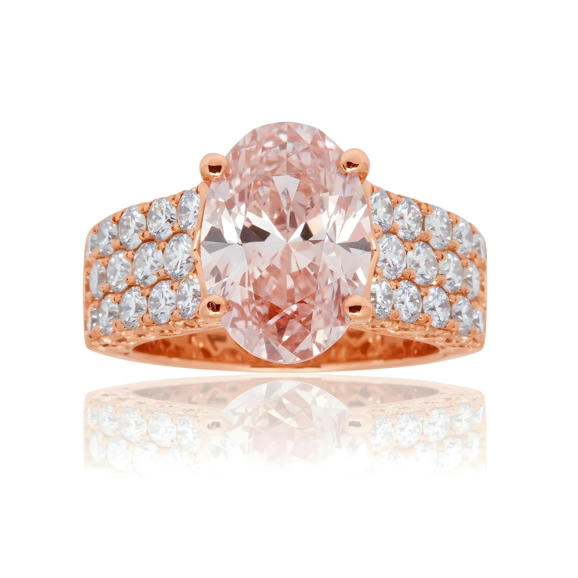 18K White Gold 5ct Oval Cut Fancy Vivid Pink Diamond Ring 7.83ctw - Image 9