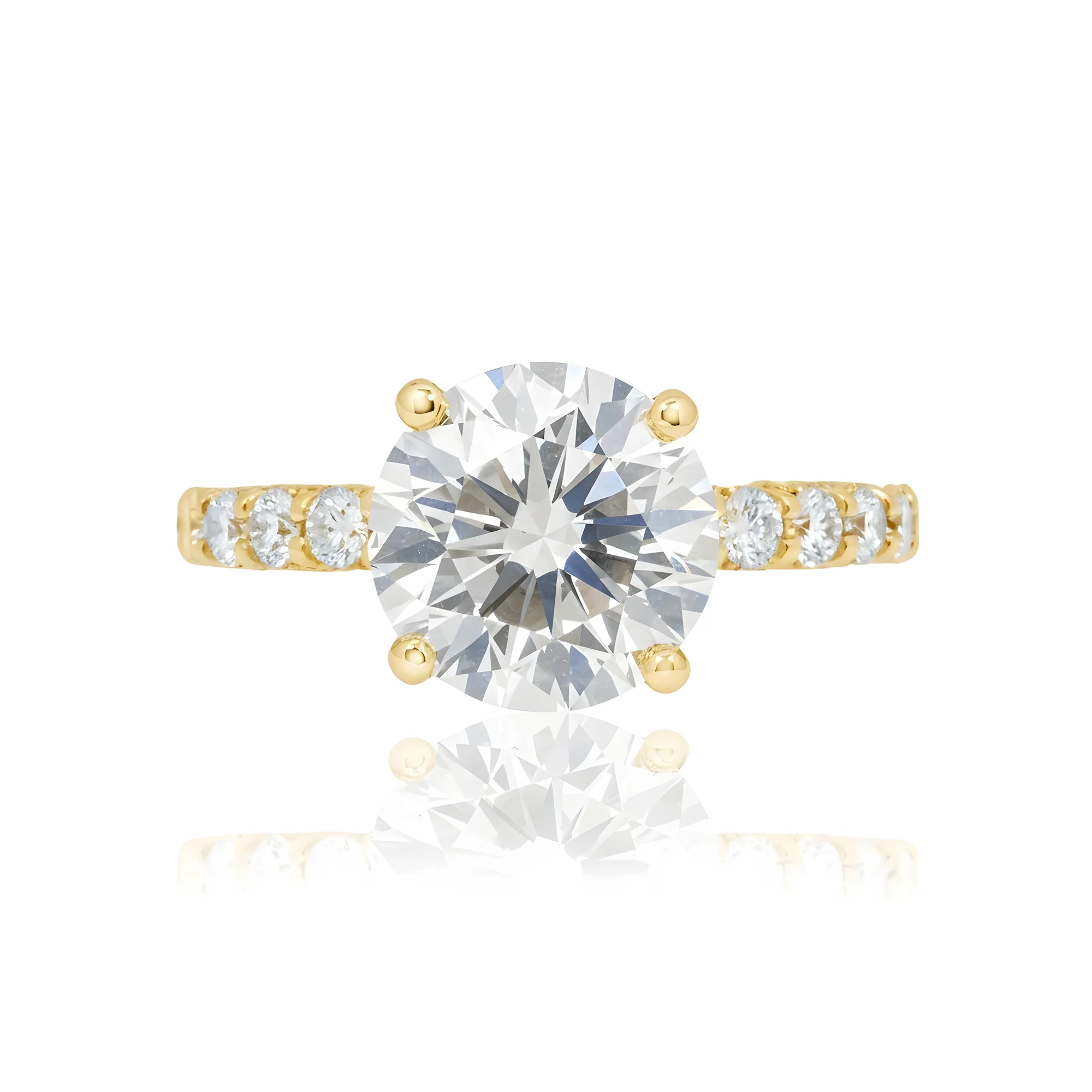 18K White Gold 5ct Round Diamond Engagement Ring 7.02ctw - Image 7