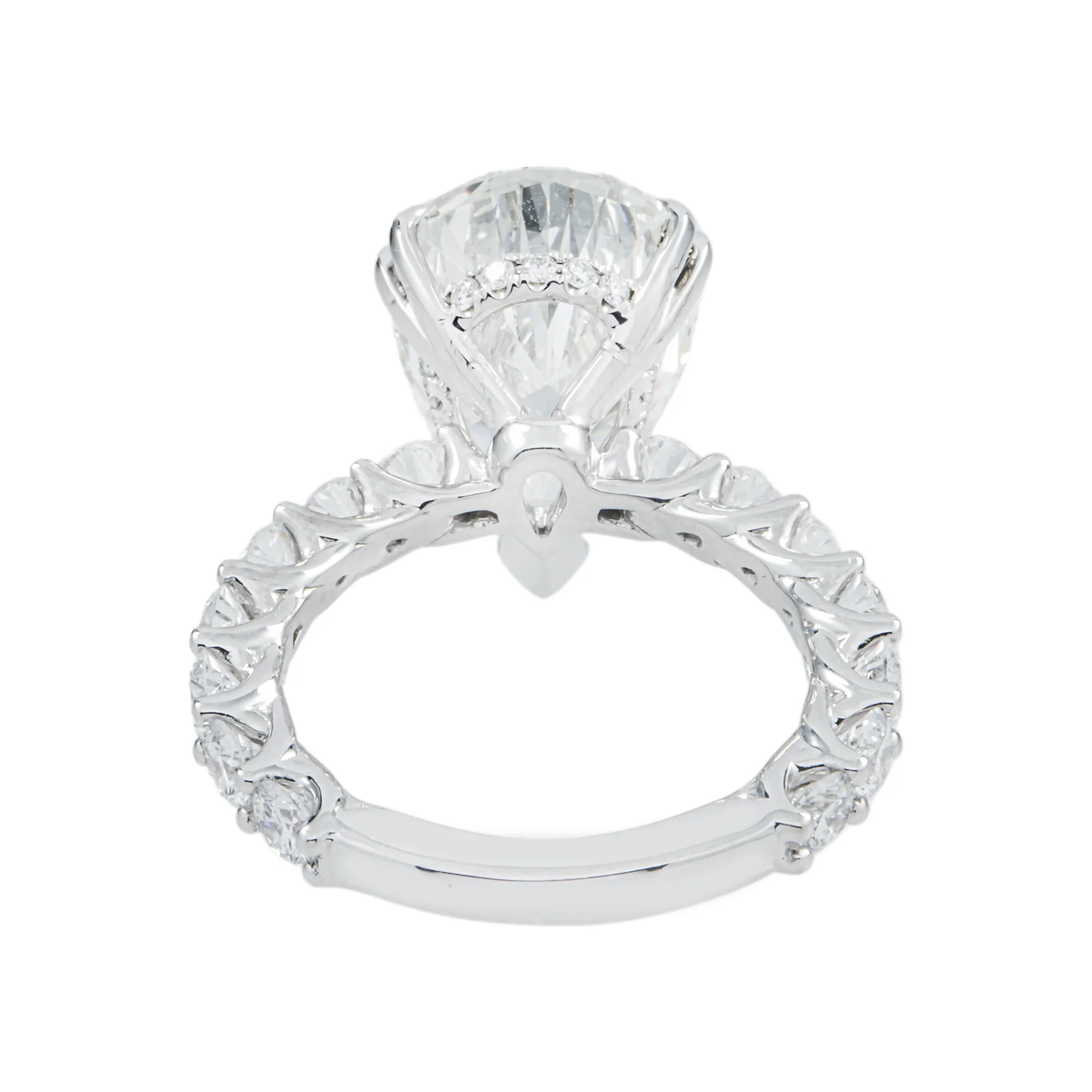 18K White Gold 6.05ct Pear Cut Diamond Engagement Ring 8.05ctw - Image 5