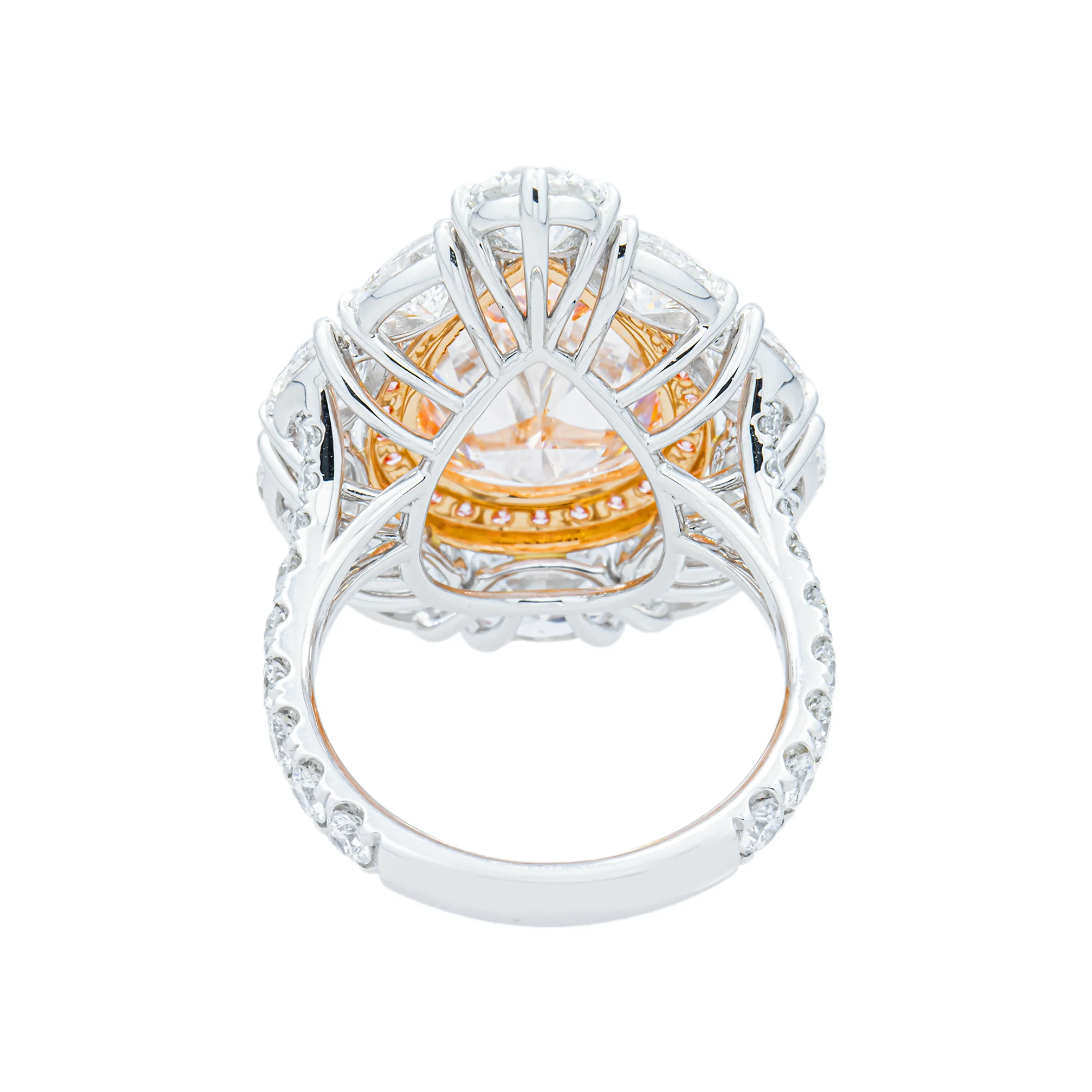 18K White Gold 7.05ct Pear Fancy Pink Diamond Ring 12.54ctw - Image 5