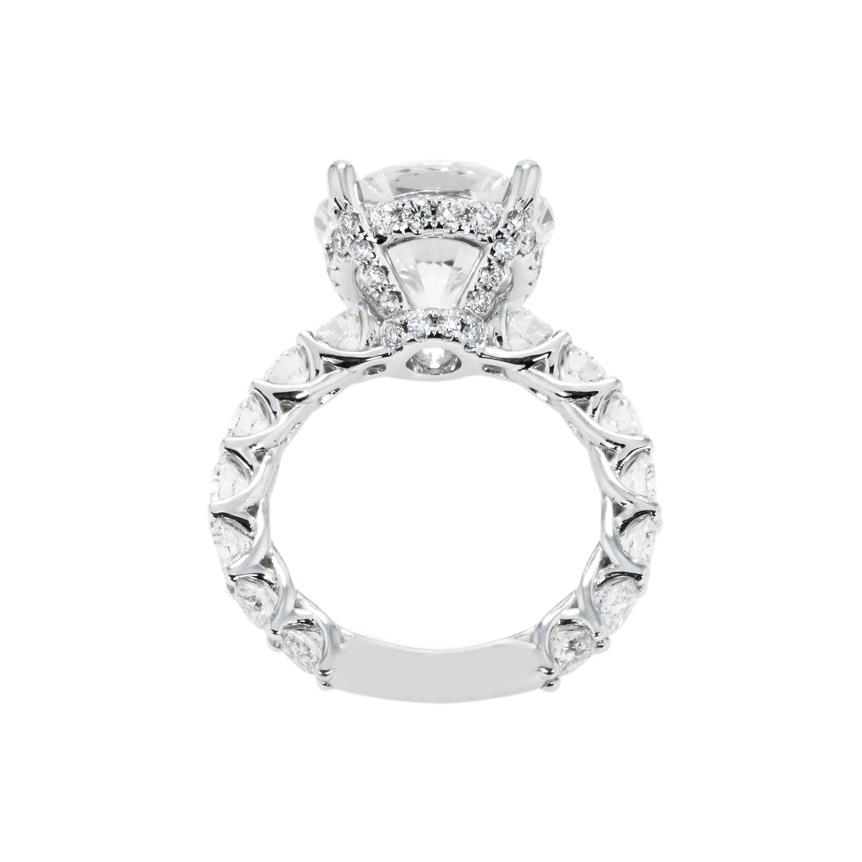 GIA 18K White Gold 7.06ct Round Diamond Engagement Ring 9.81ctw - Image 5