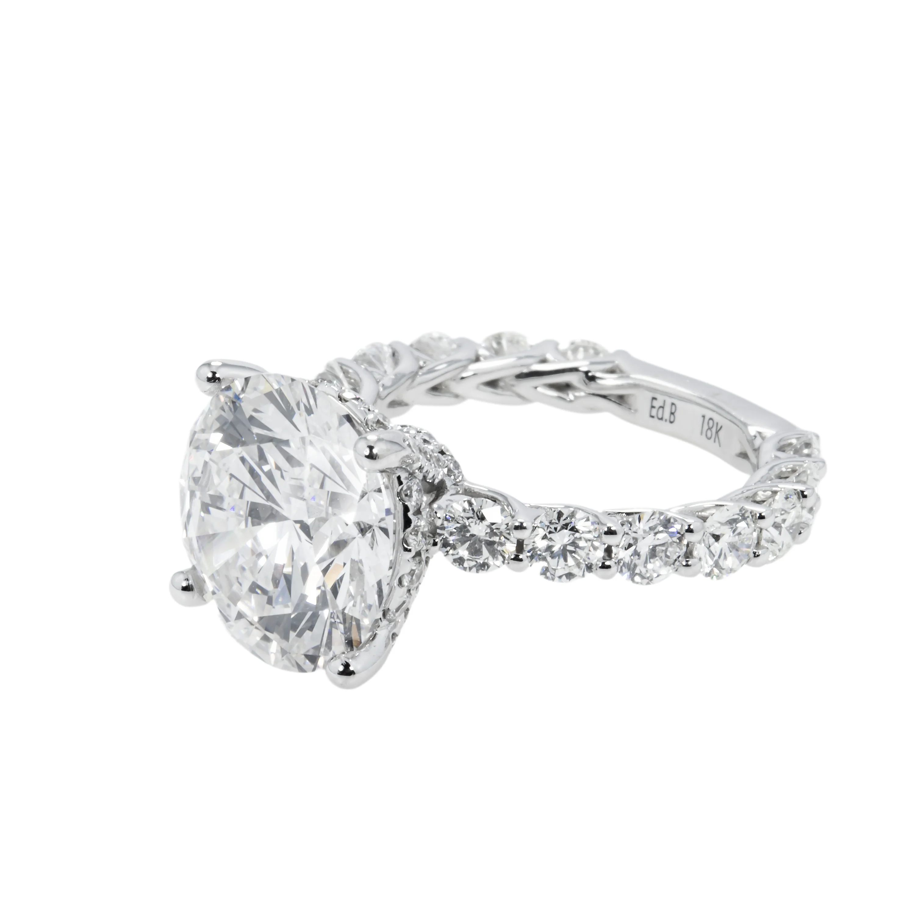 GIA 18K White Gold 7.06ct Round Diamond Engagement Ring 9.81ctw - Image 6