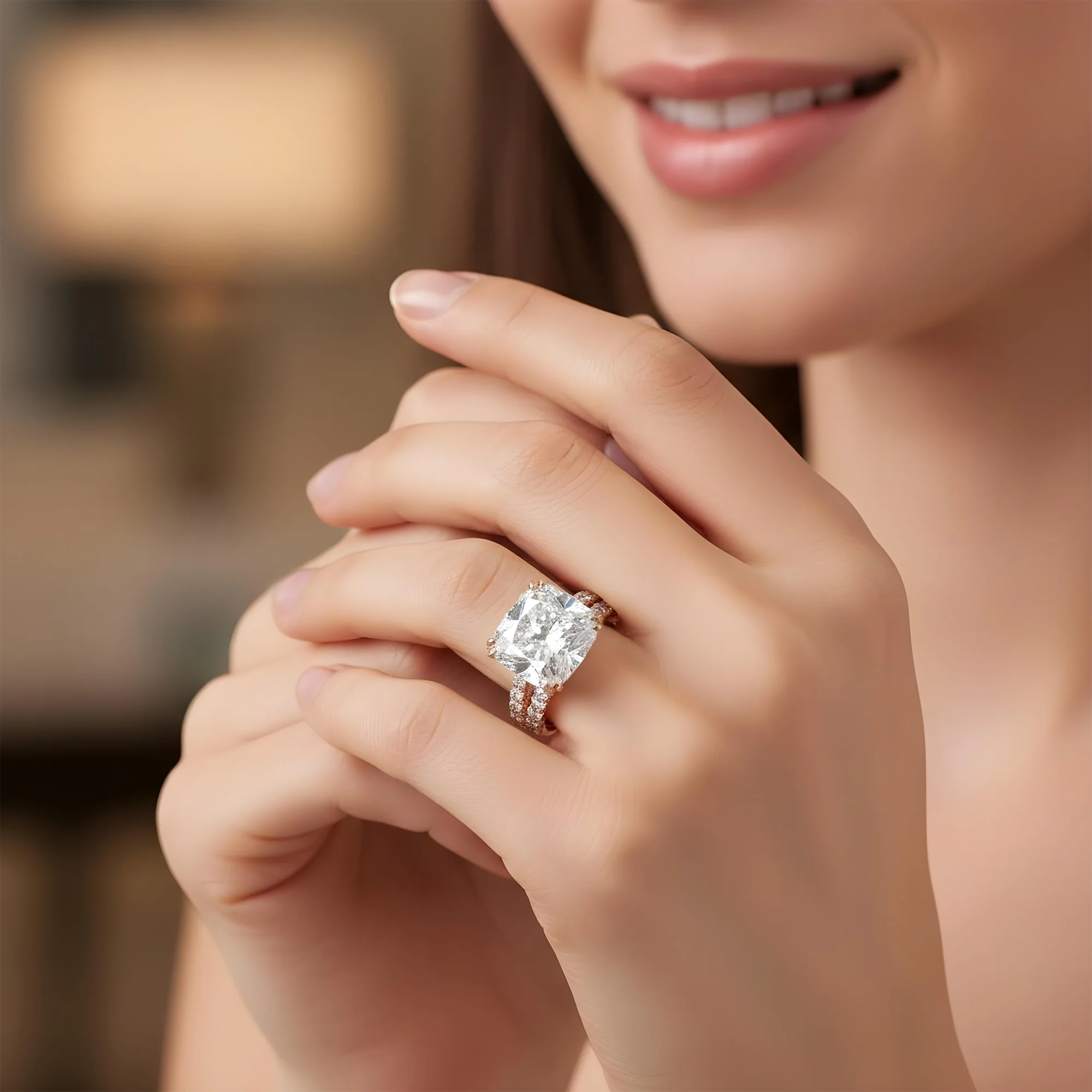 GIA 18K White Gold 7.10ct Cushion Cut Diamond Engagement Ring 7.72ctw - Image 10