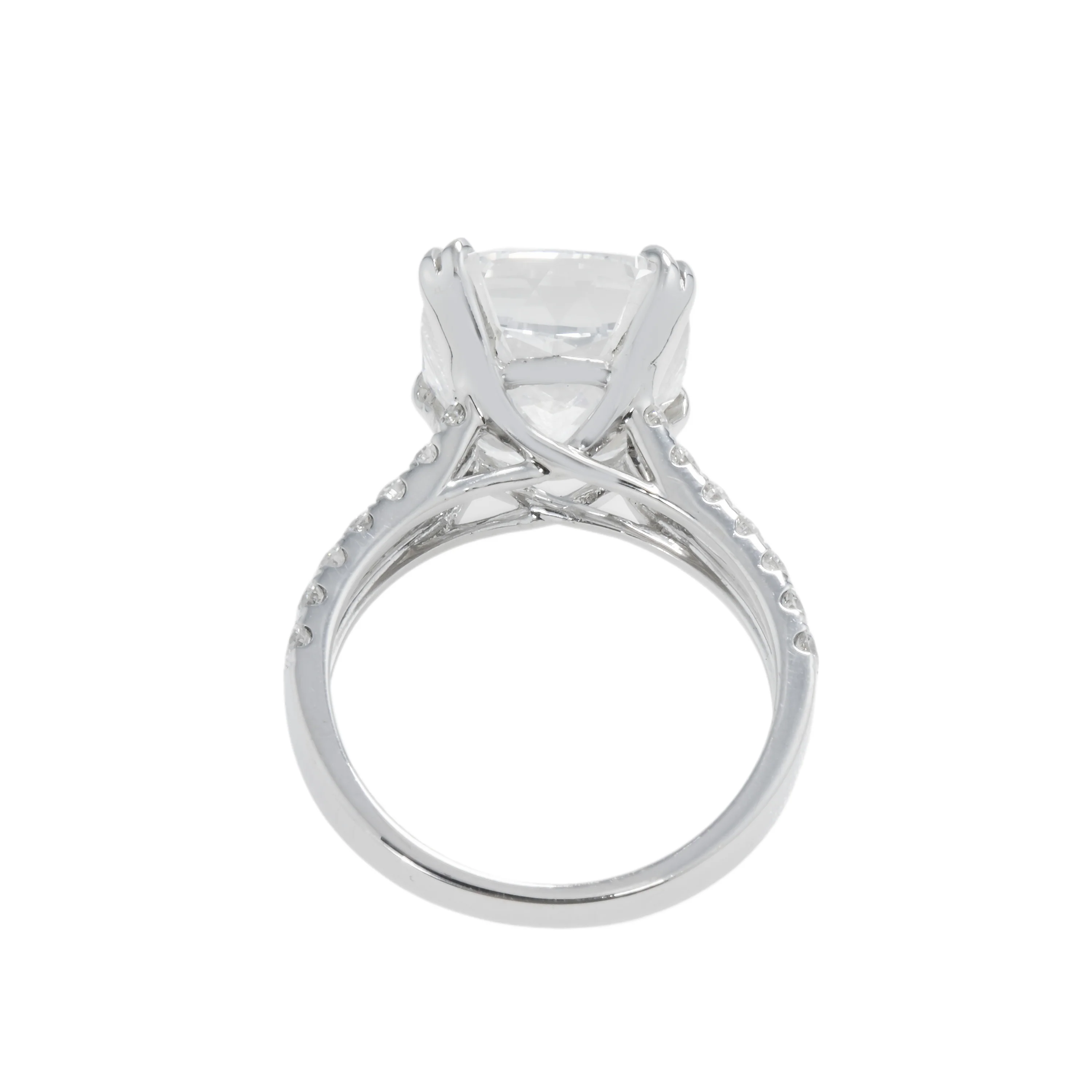 GIA 18K White Gold 7.10ct Cushion Cut Diamond Engagement Ring 7.72ctw - Image 5