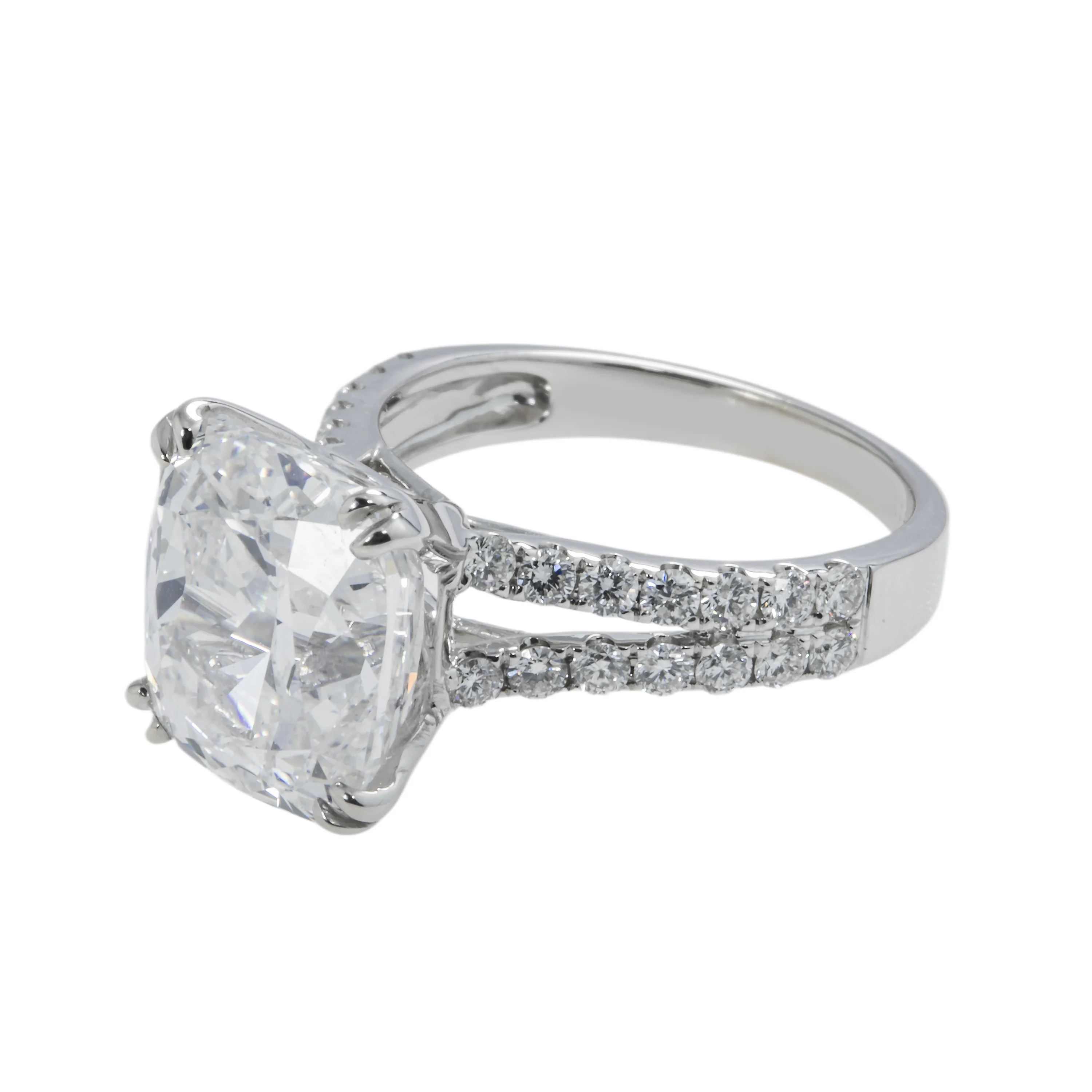 GIA 18K White Gold 7.10ct Cushion Cut Diamond Engagement Ring 7.72ctw - Image 6