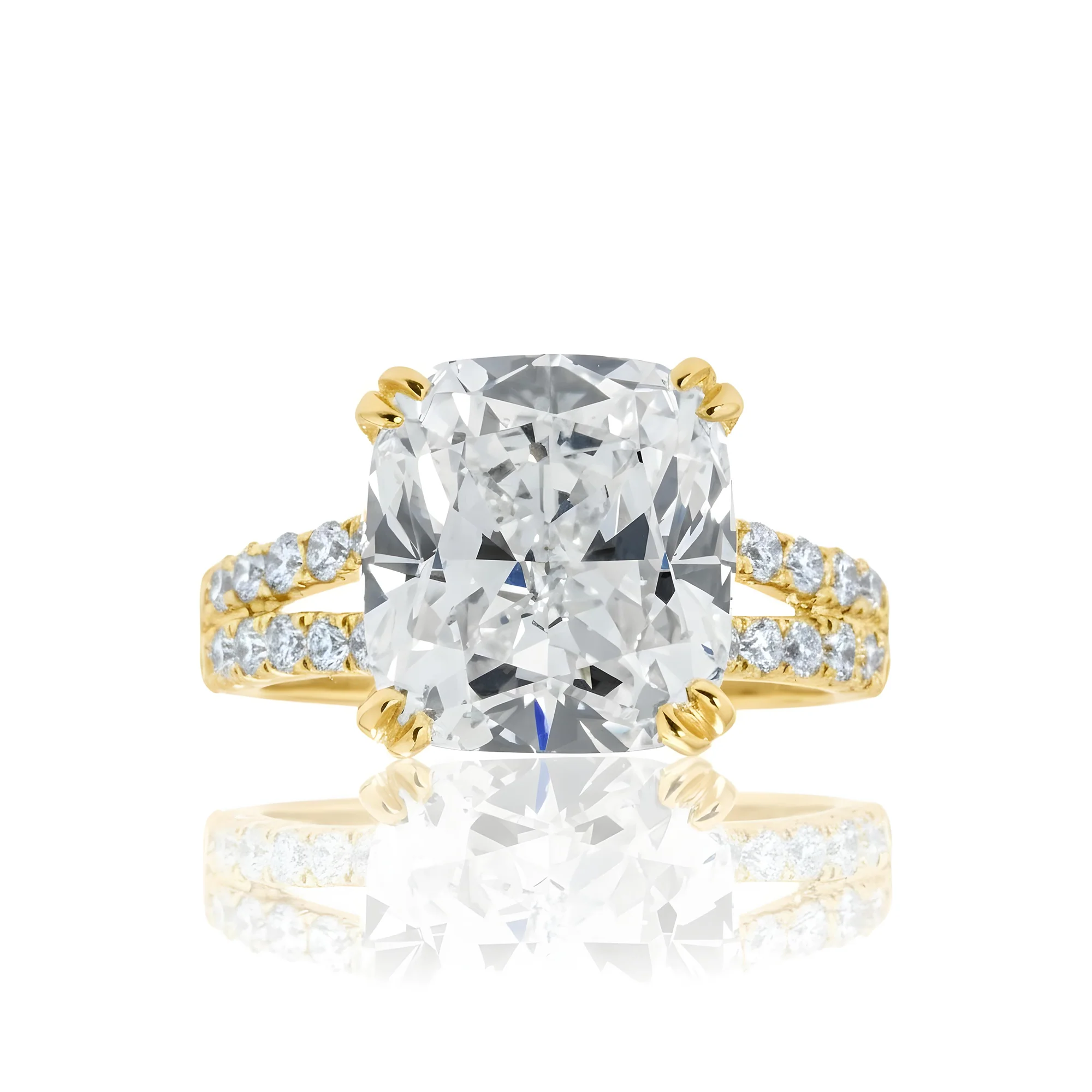 GIA 18K White Gold 7.10ct Cushion Cut Diamond Engagement Ring 7.72ctw - Image 7