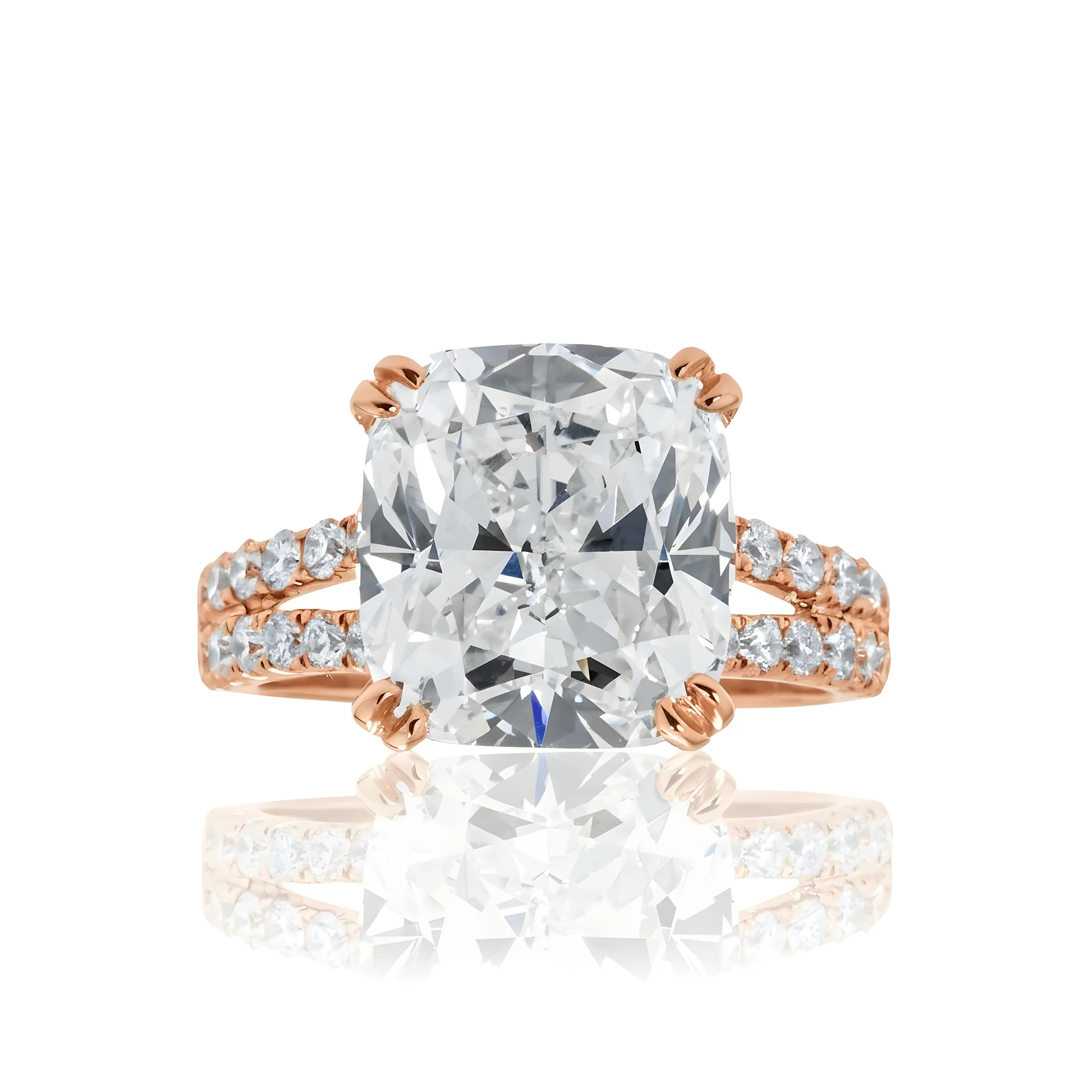 GIA 18K White Gold 7.10ct Cushion Cut Diamond Engagement Ring 7.72ctw - Image 9