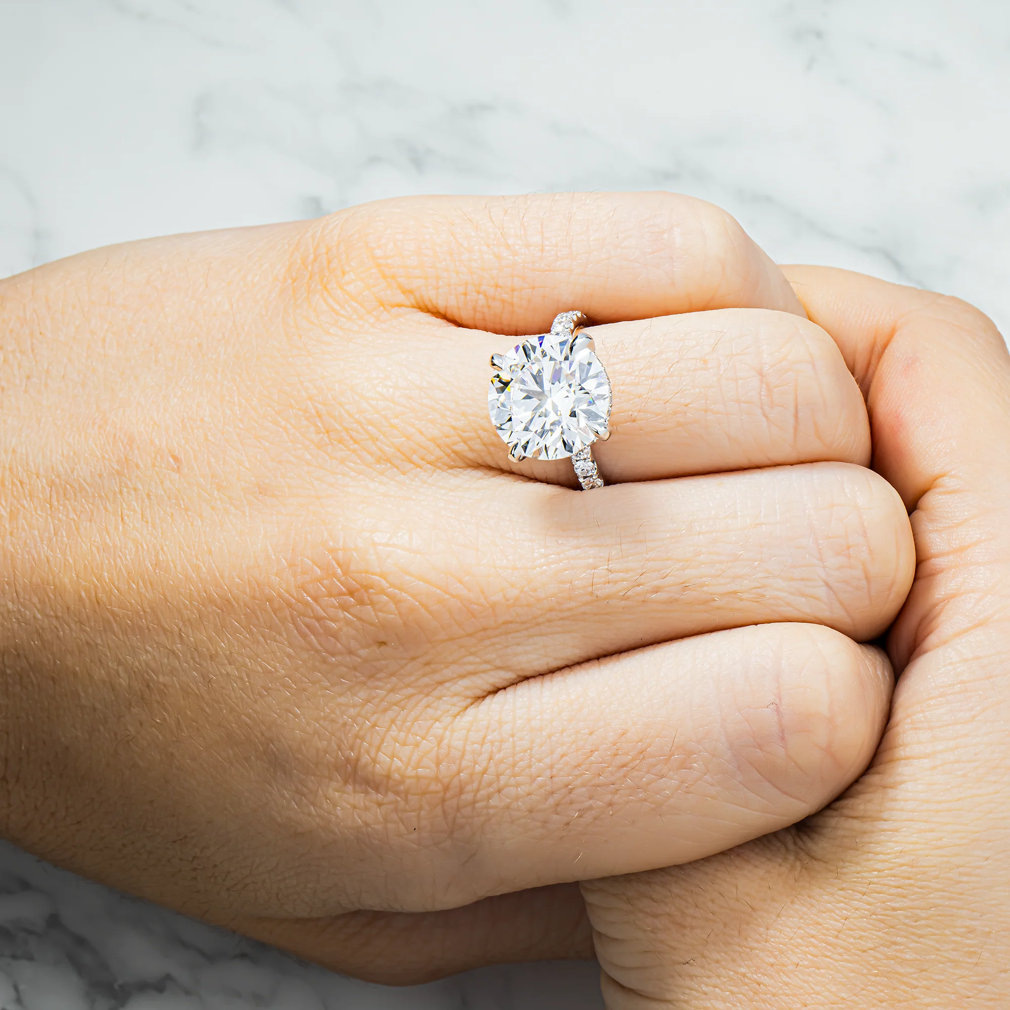 18K White Gold 7.65ct Round Diamond Engagement Ring 8.70ctw - Image 2
