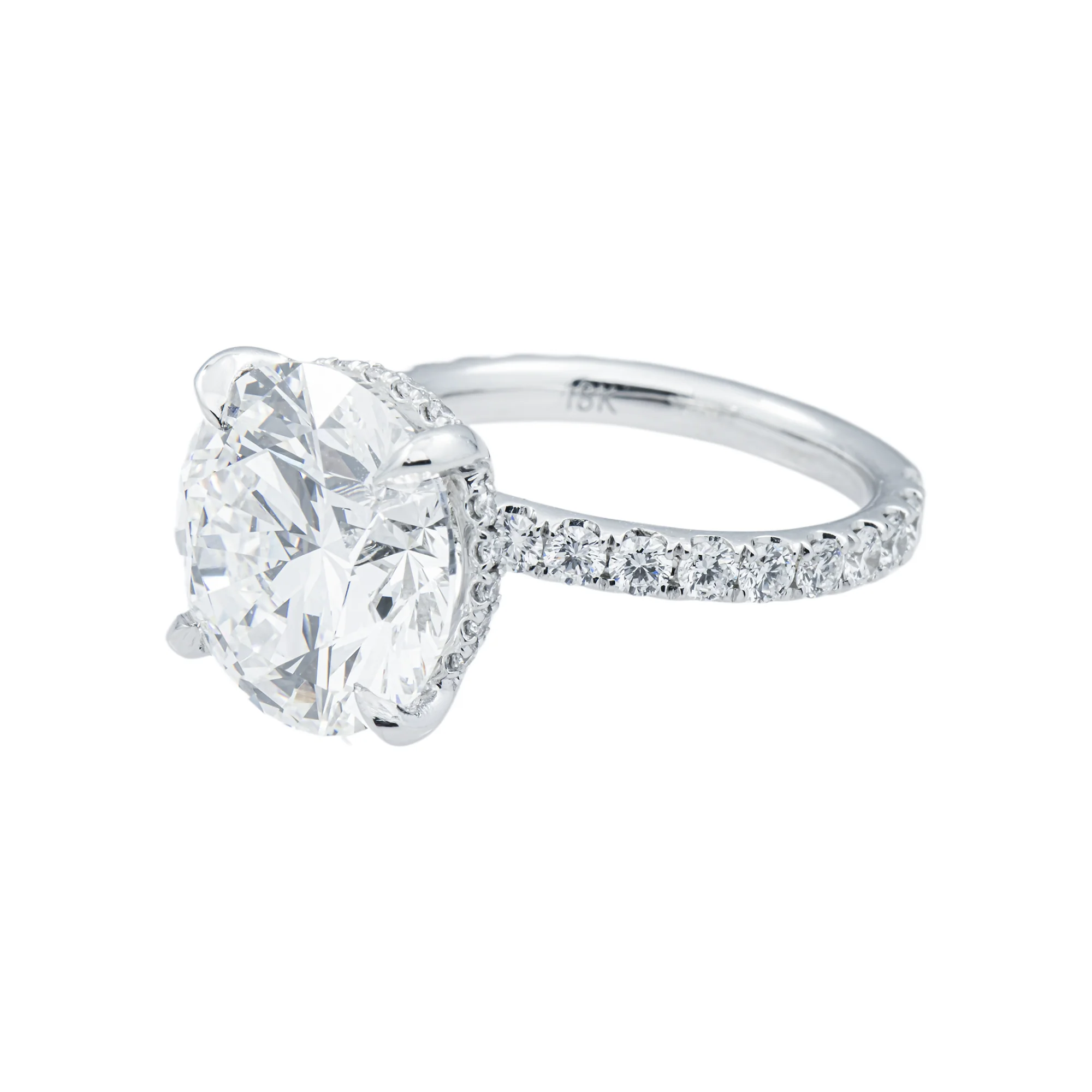 18K White Gold 7.65ct Round Diamond Engagement Ring 8.70ctw - Image 4