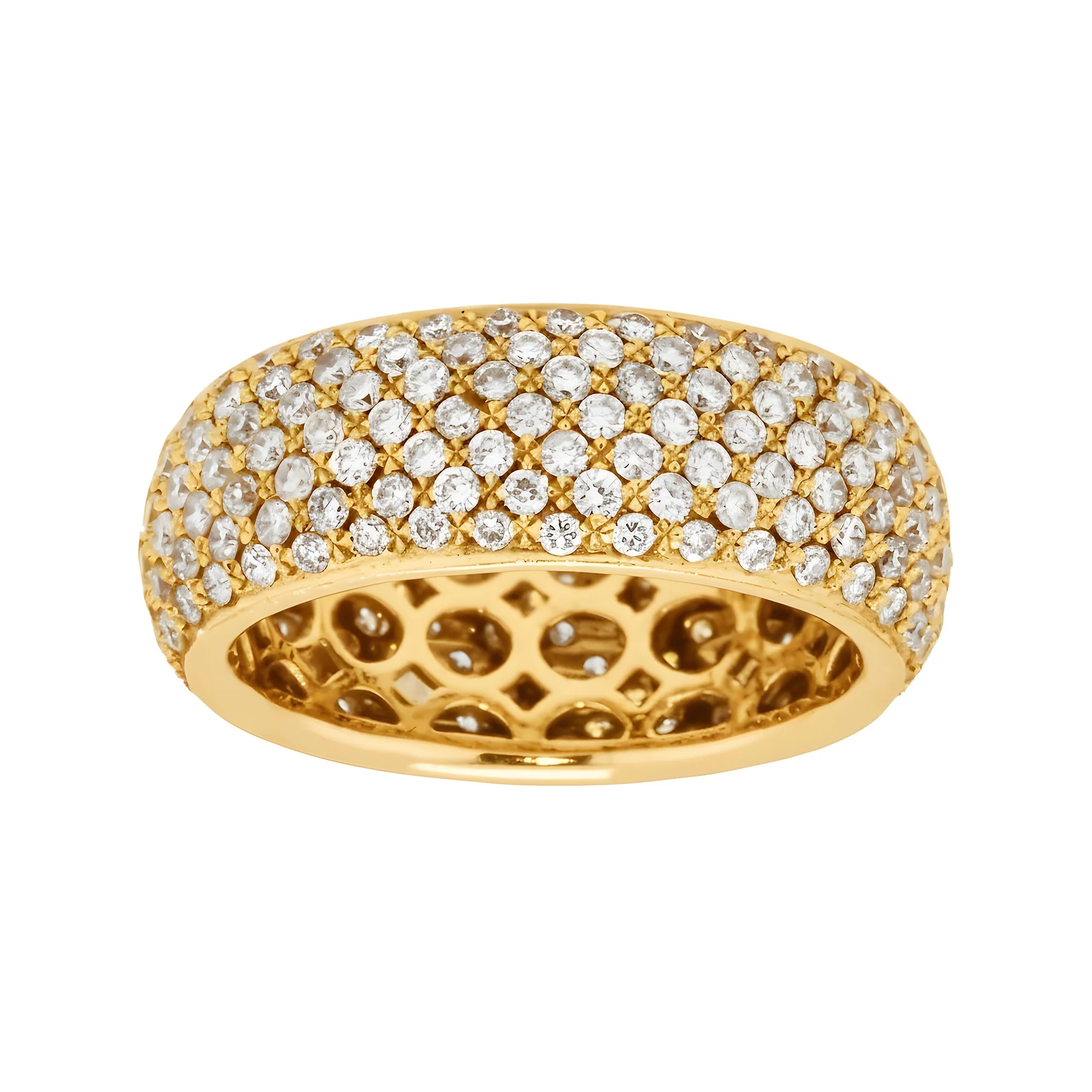 18K White Gold 7 Row Pave Set Round Diamond Eternity Ring 5.46ct - Image 6