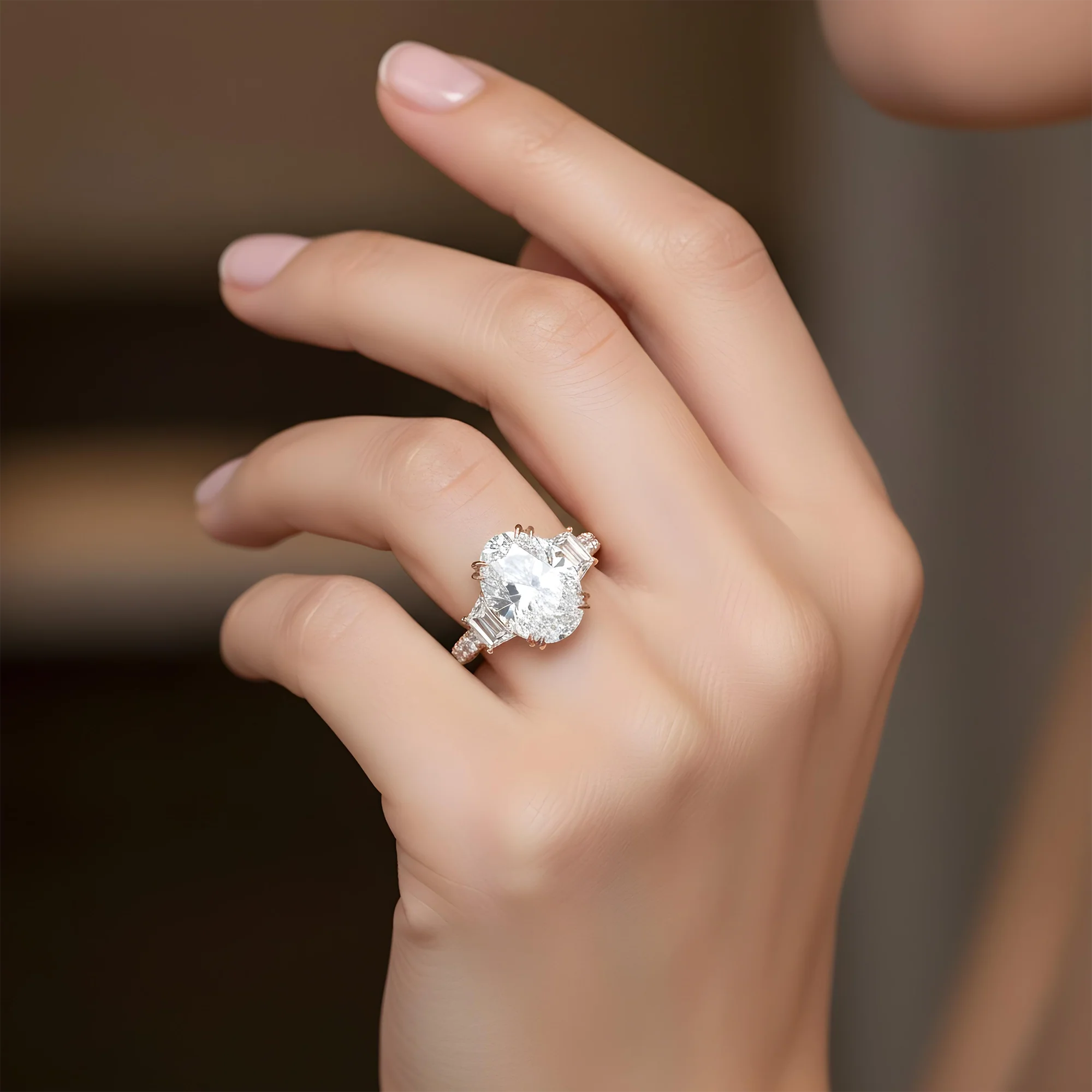 18K White Gold 7ct Oval Cut Diamond Engagement Ring 9.76ctw - Image 10
