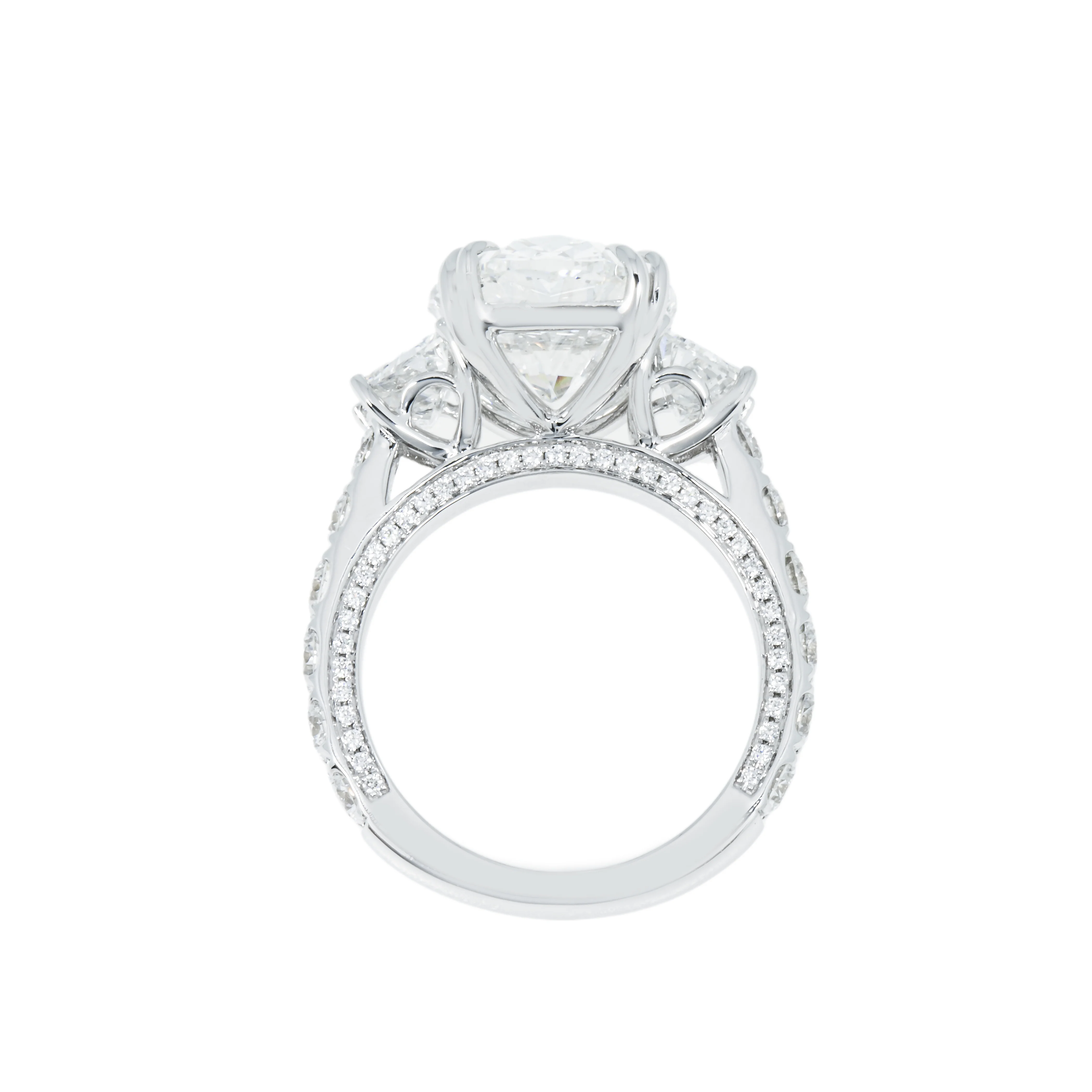 18K White Gold 7ct Oval Cut Diamond Engagement Ring 9.76ctw - Image 5