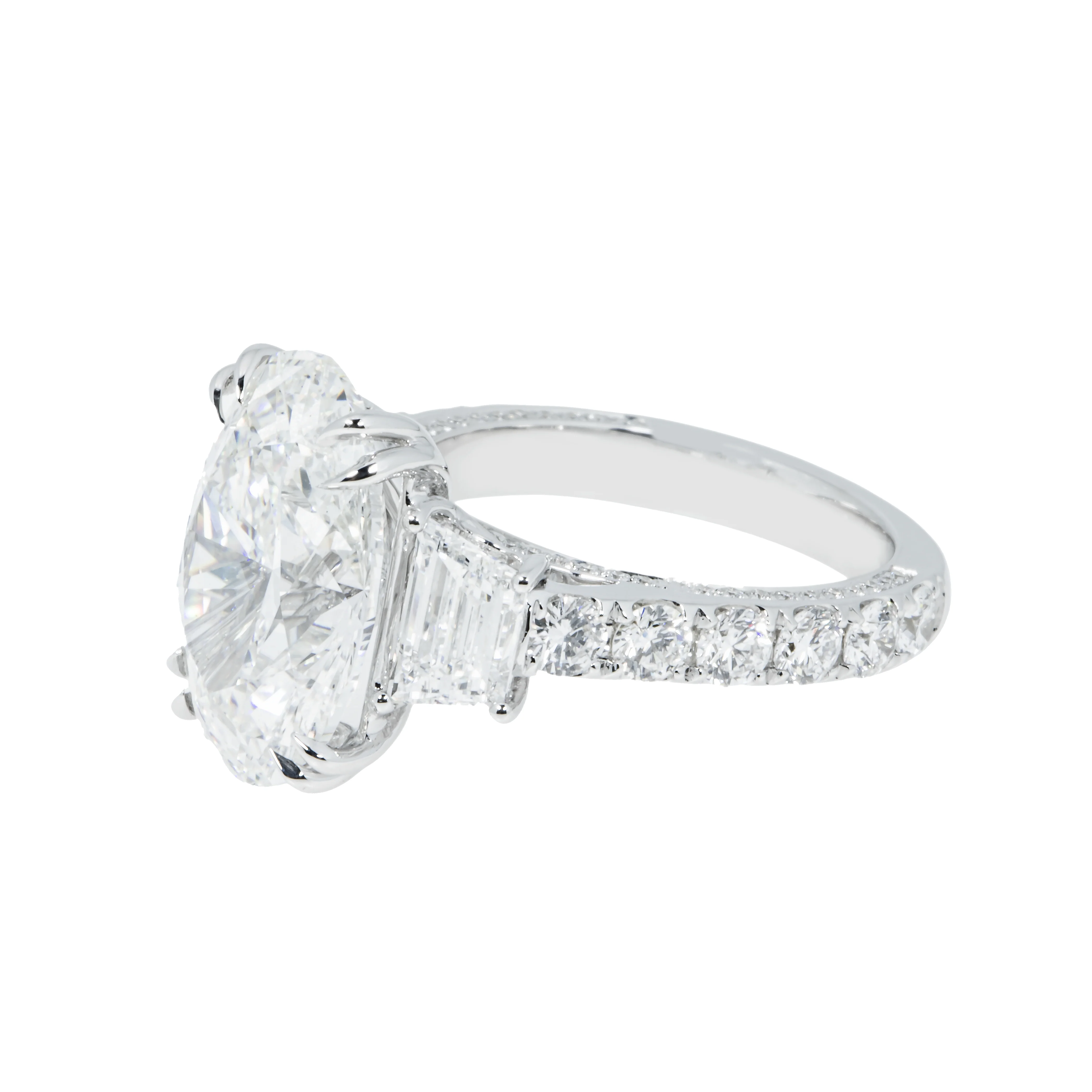 18K White Gold 7ct Oval Cut Diamond Engagement Ring 9.76ctw - Image 6