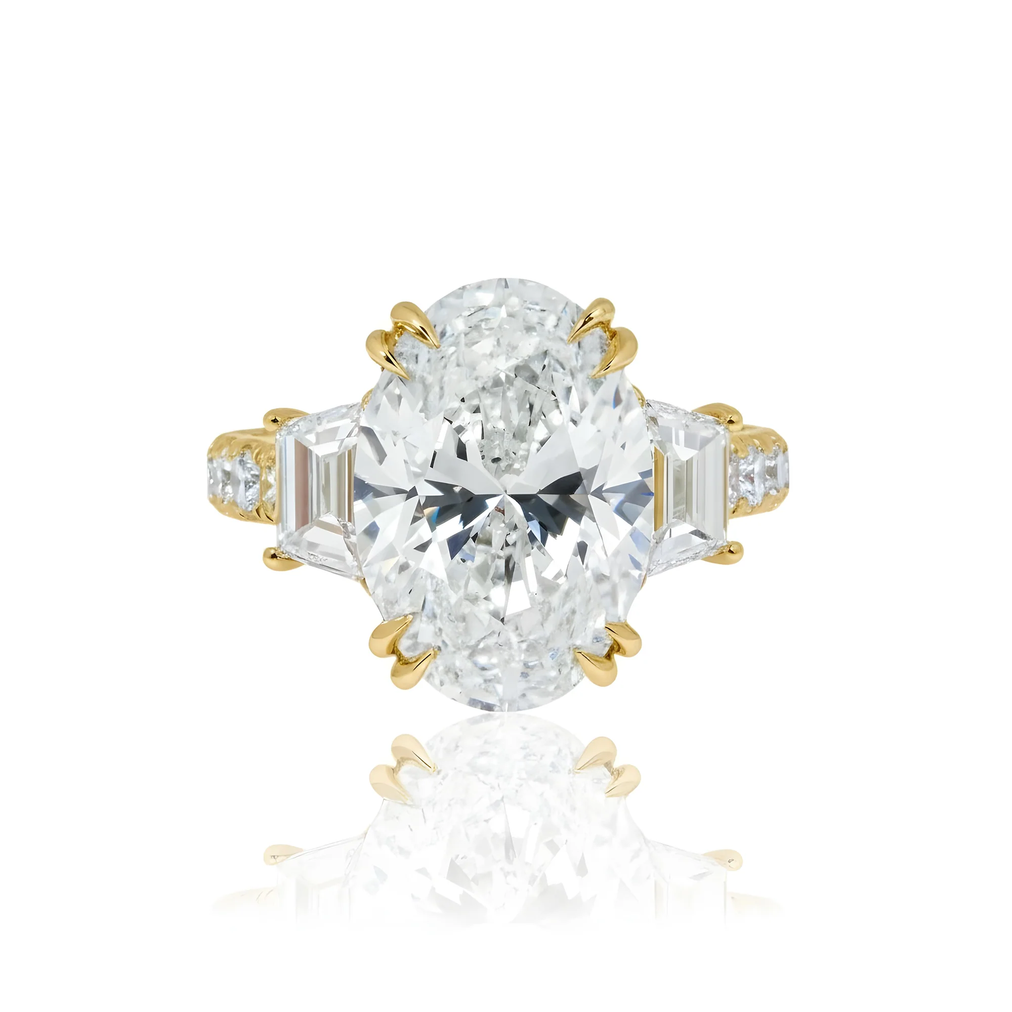 18K White Gold 7ct Oval Cut Diamond Engagement Ring 9.76ctw - Image 7