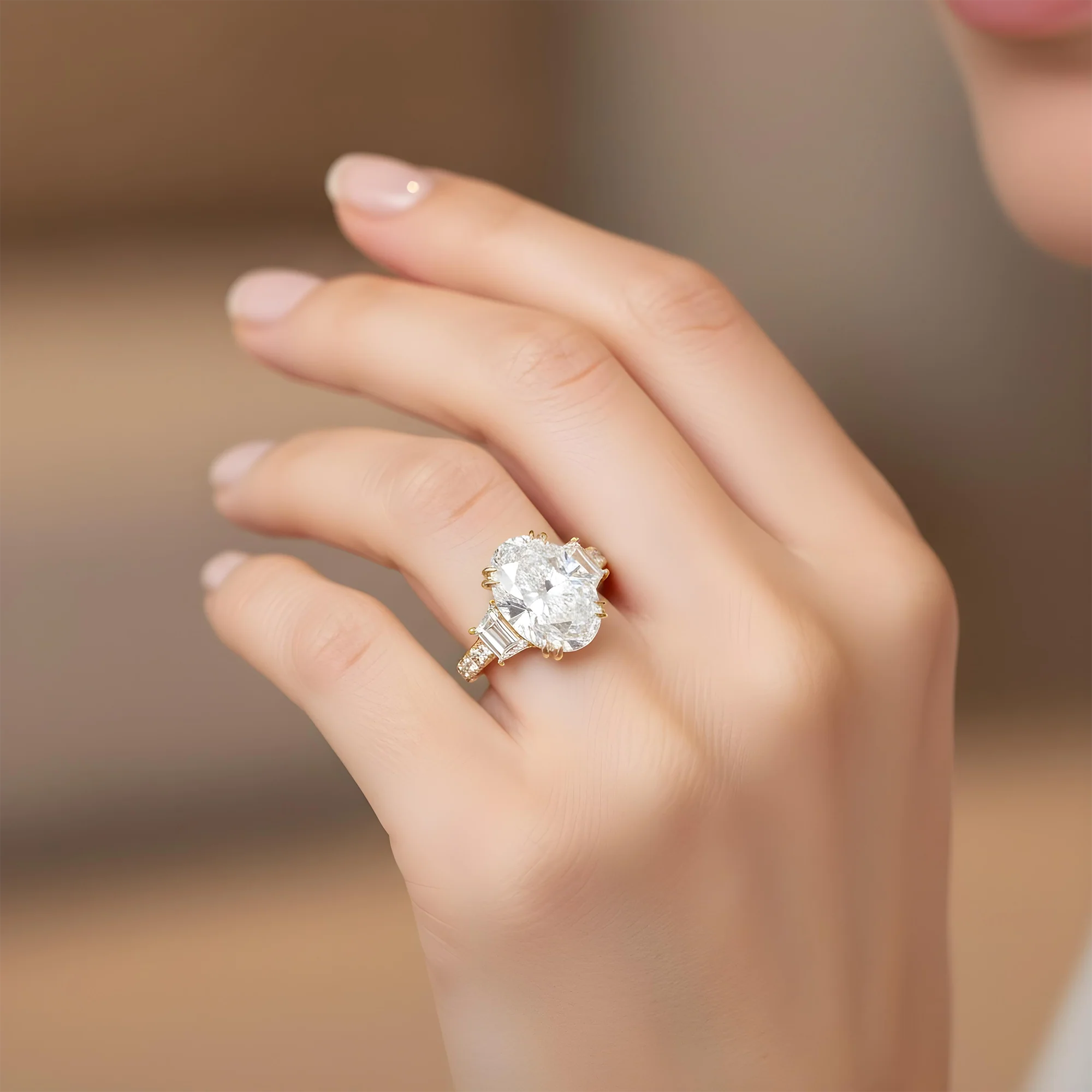 18K White Gold 7ct Oval Cut Diamond Engagement Ring 9.76ctw - Image 8