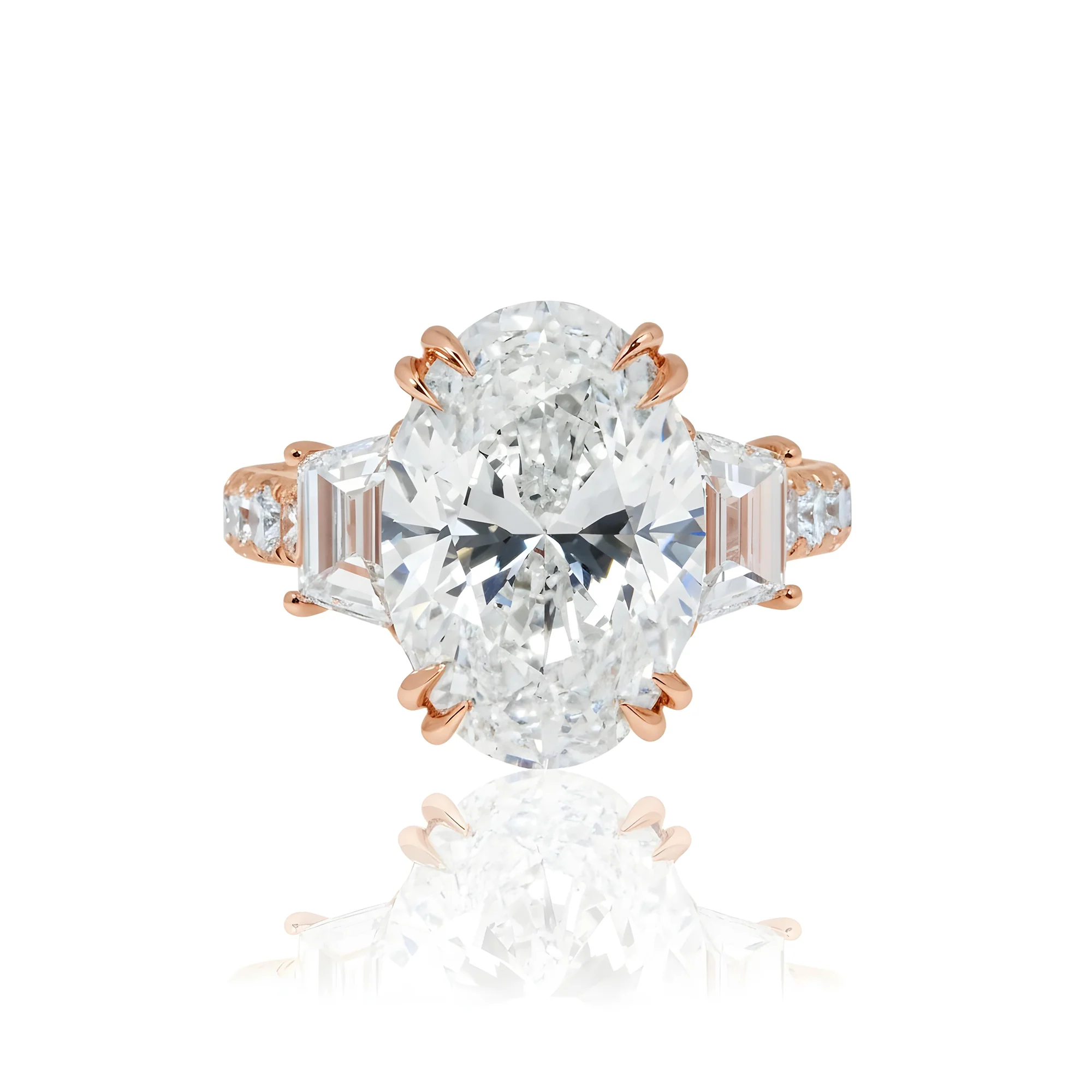 18K White Gold 7ct Oval Cut Diamond Engagement Ring 9.76ctw - Image 9