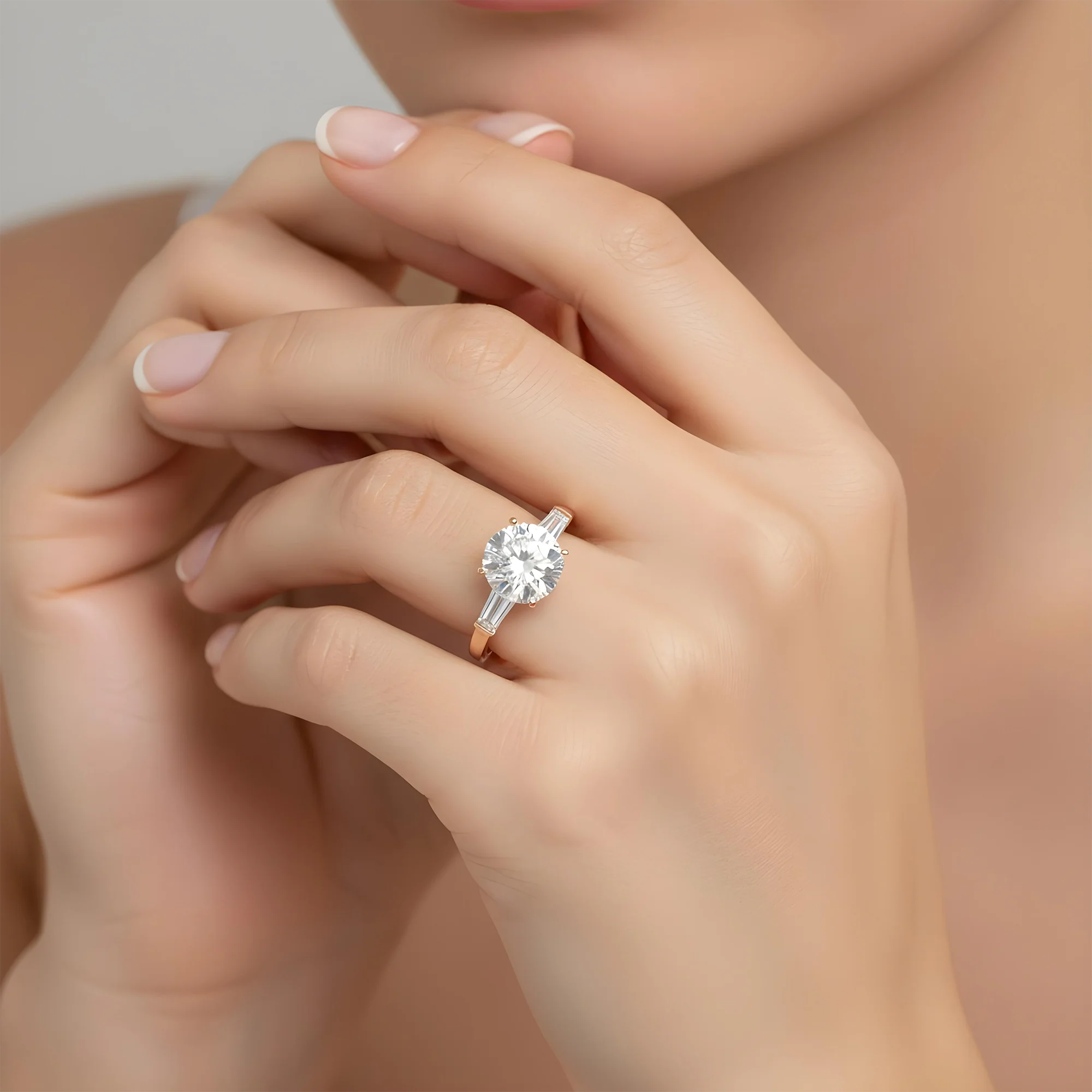 18K White Gold 7ct Round Cut Triple Diamond Engagement Ring 8.51ctw - Image 10