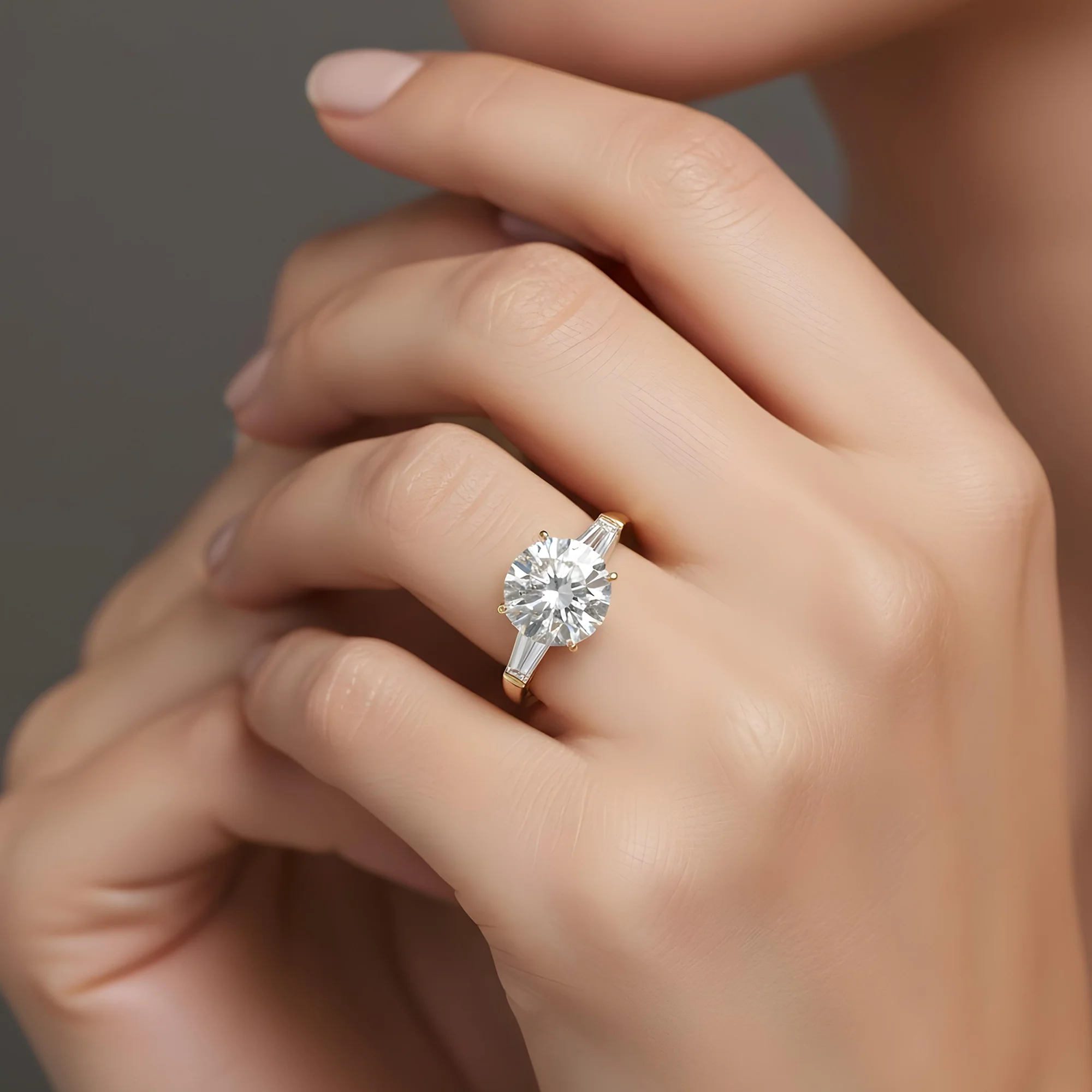 18K White Gold 7ct Round Cut Triple Diamond Engagement Ring 8.51ctw - Image 8