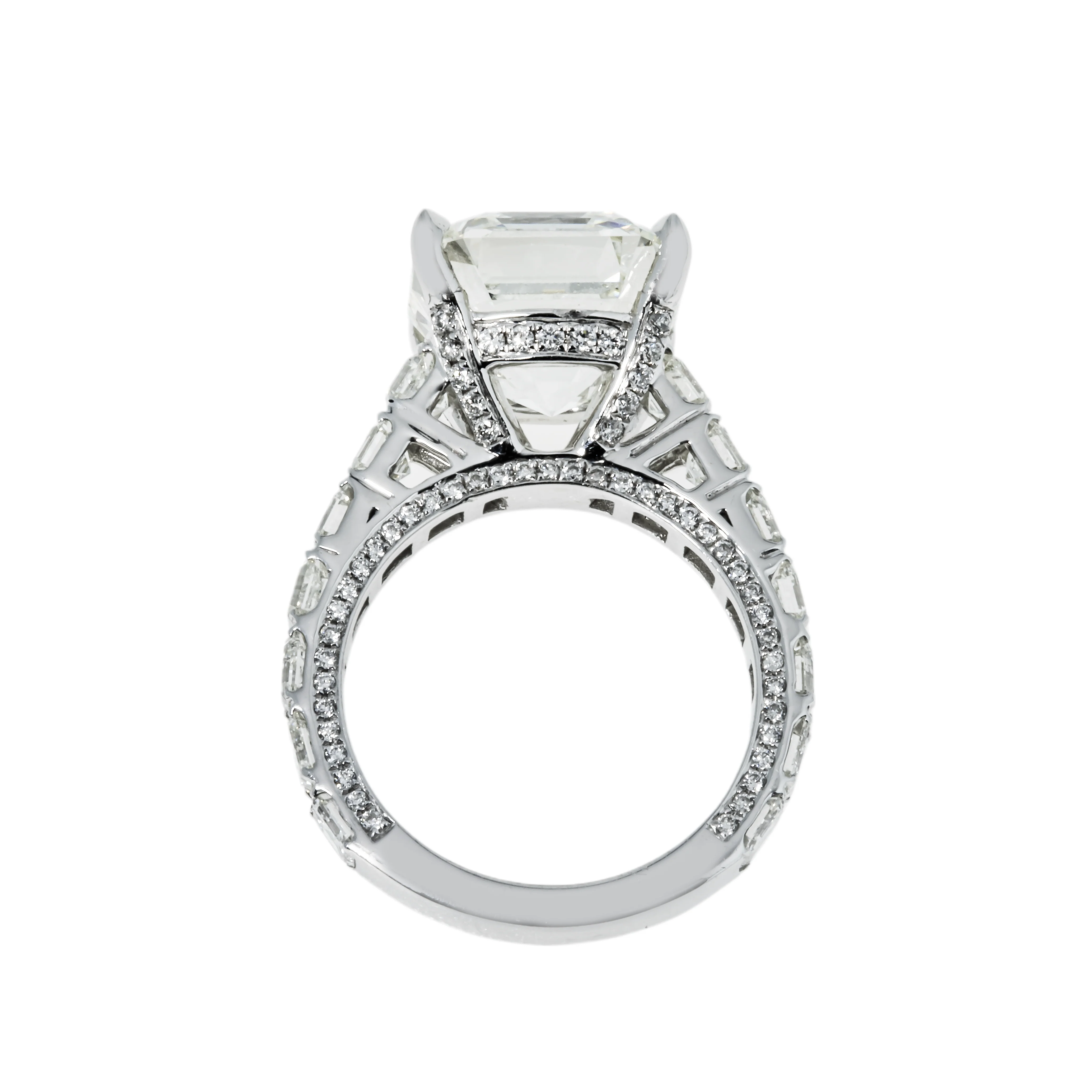 GIA 18K White Gold 8.61ct Asscher Cut Diamond Engagement ring 11.86ctw - Image 5