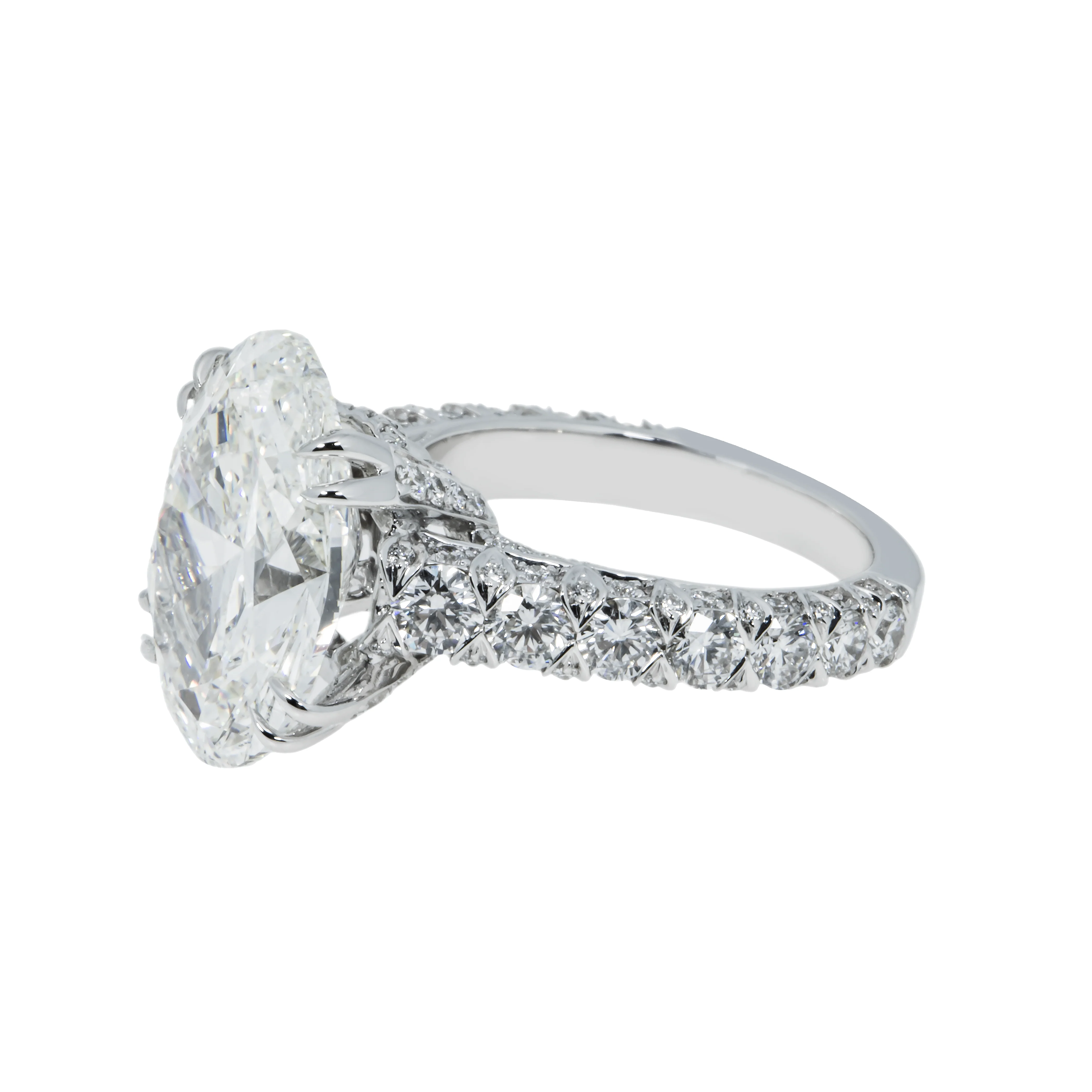 18K White Gold 8ct Oval Cut Diamond Engagement Ring 10.10ct - Image 5