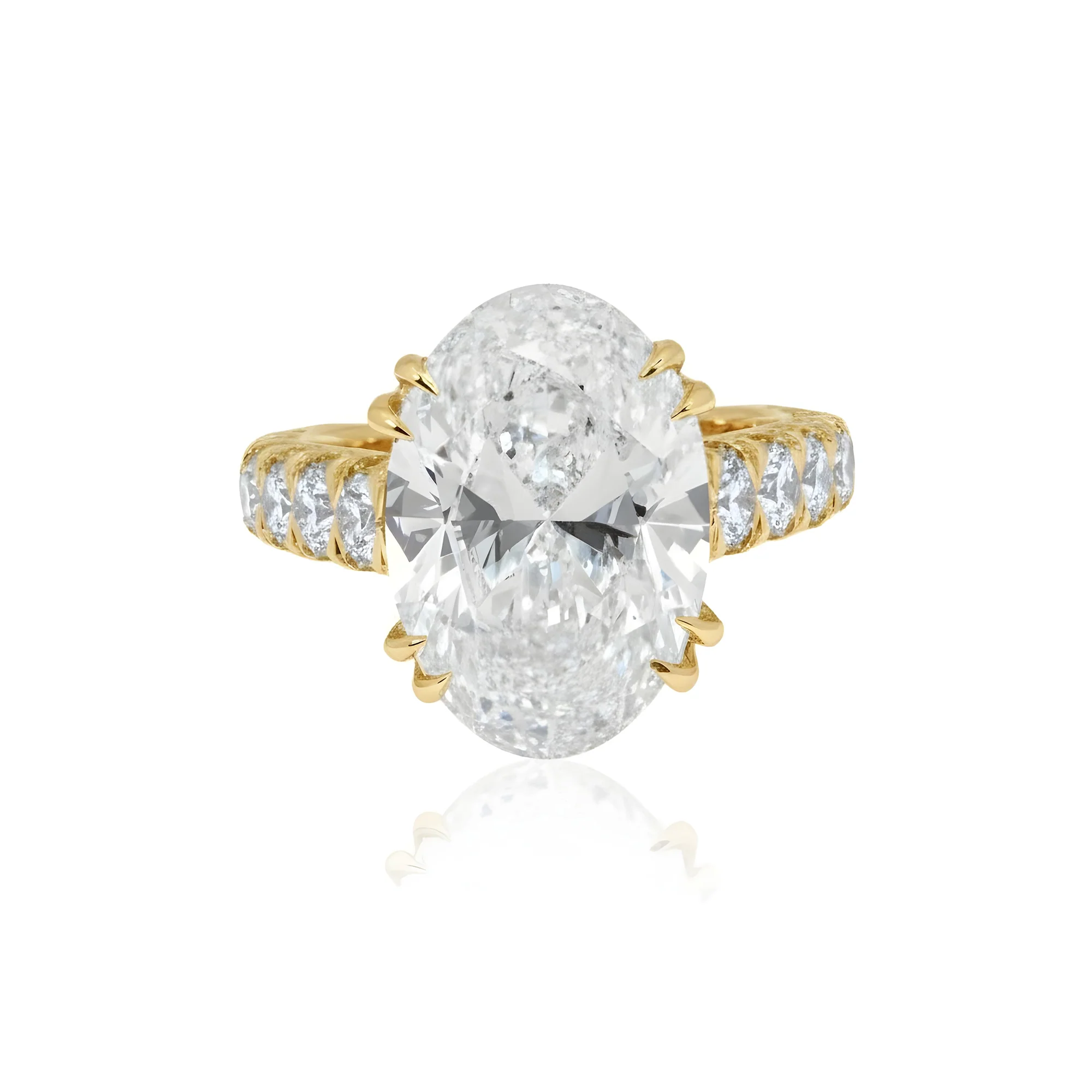 18K White Gold 8ct Oval Cut Diamond Engagement Ring 10.10ct - Image 7