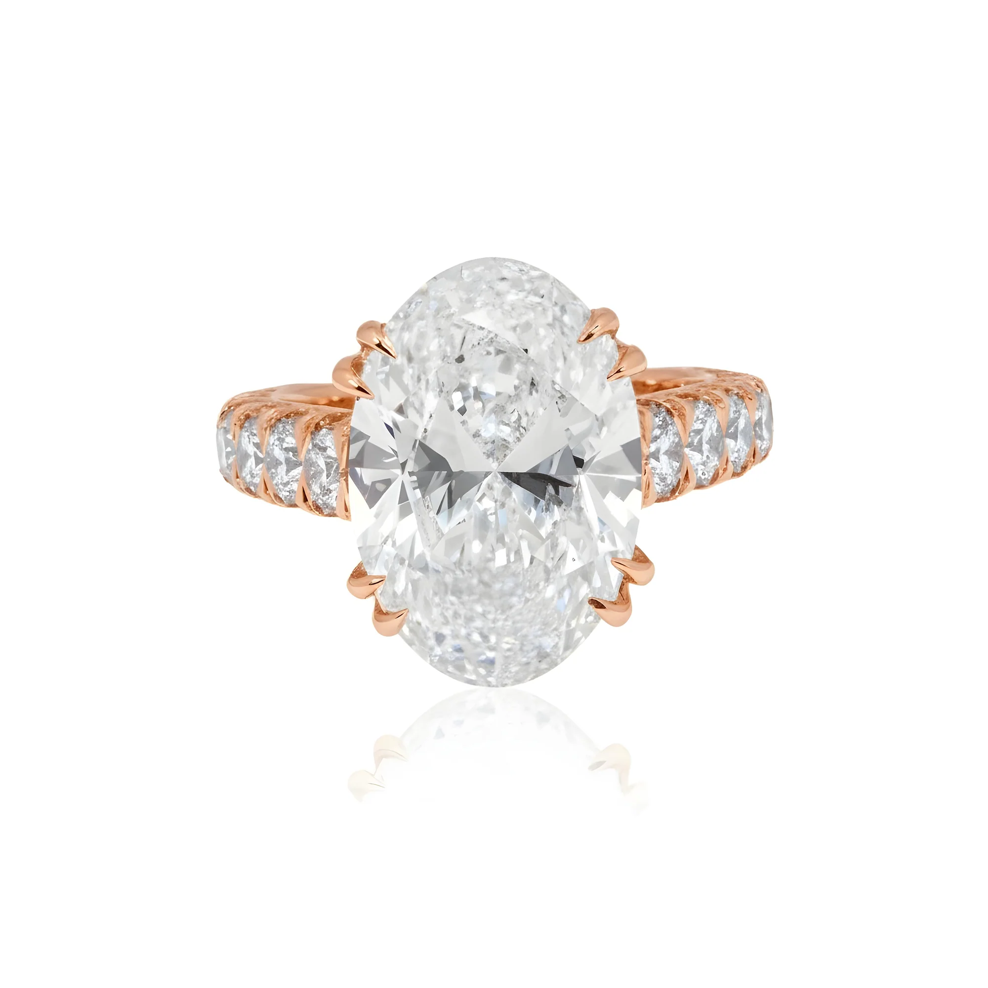 18K White Gold 8ct Oval Cut Diamond Engagement Ring 10.10ct - Image 9