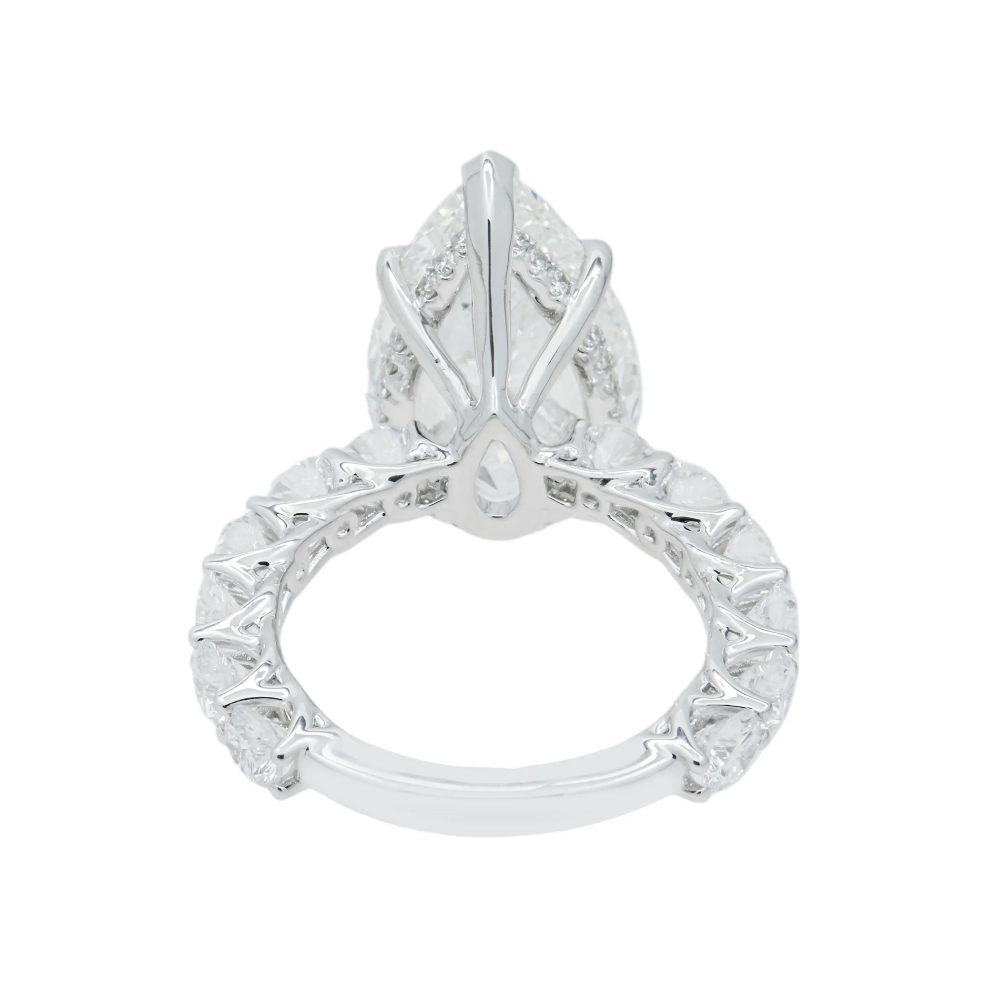 18K White Gold 9.02ct Pear Diamond Engagement Ring 11.57ctw - Image 5