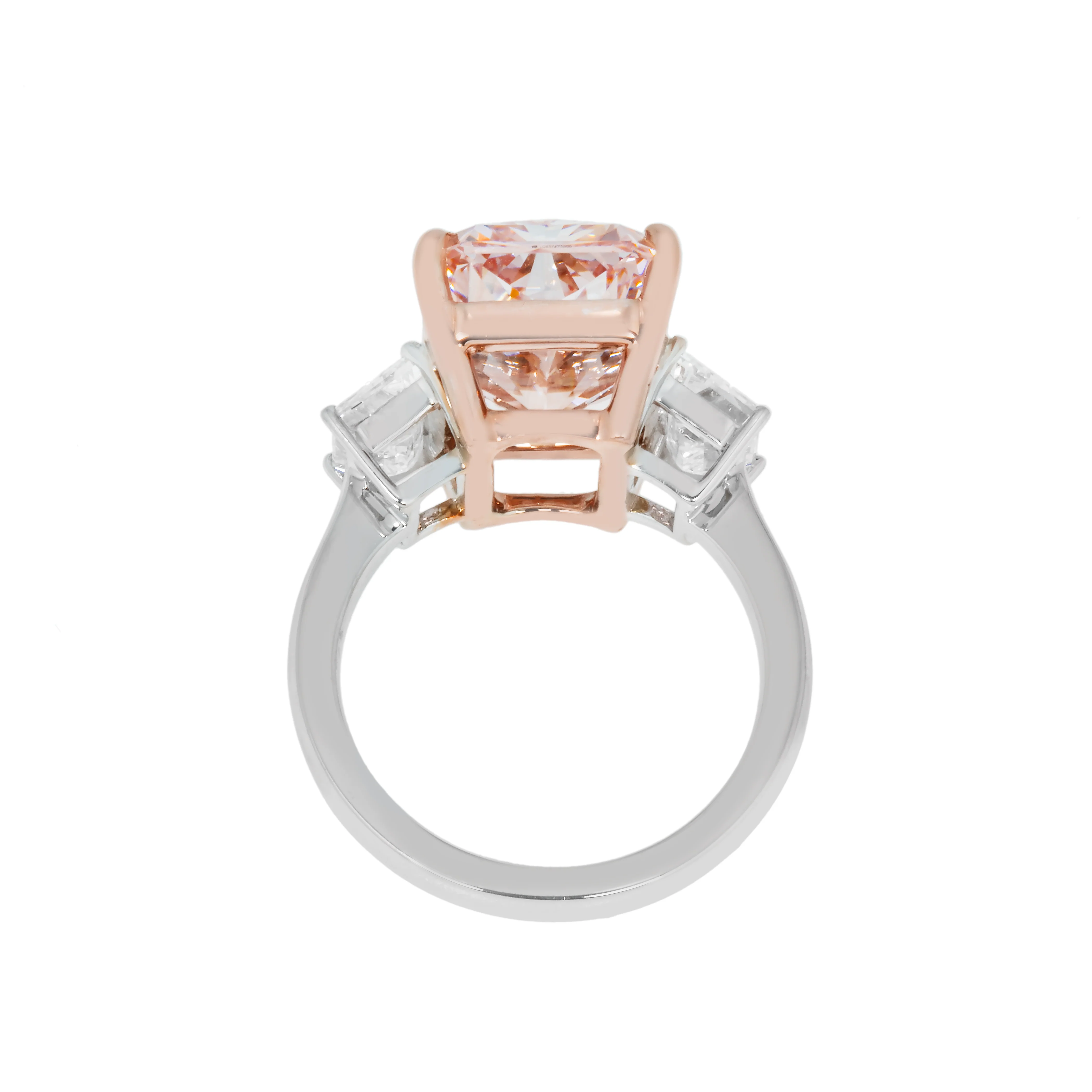 18K White Gold 9.03ct Radiant Cut Fancy Vivid Pink Diamond Ring 10.73ctw - Image 3
