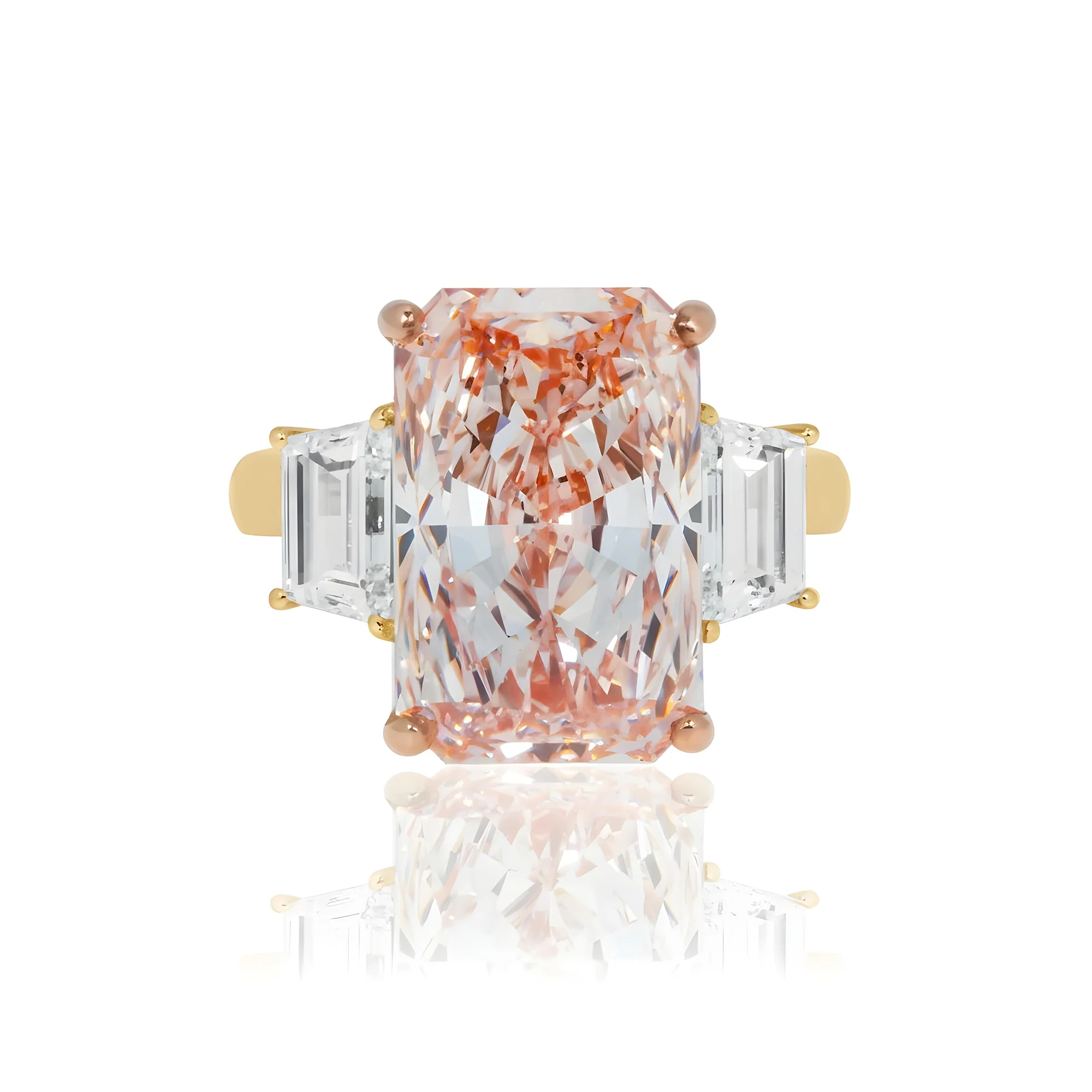 18K White Gold 9.03ct Radiant Cut Fancy Vivid Pink Diamond Ring 10.73ctw - Image 6