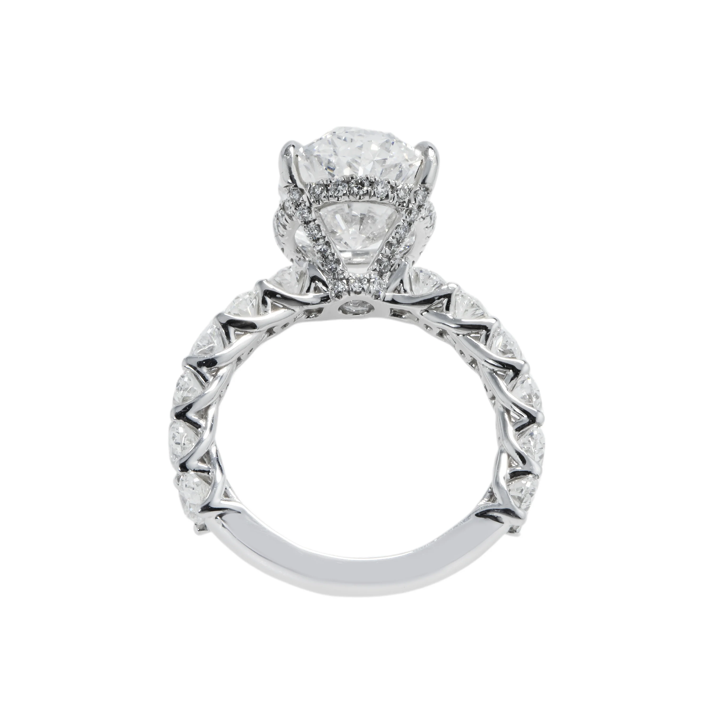 GIA 18K White Gold Full Oval Cut Diamond Engagement Ring 7.78ctw - Image 5