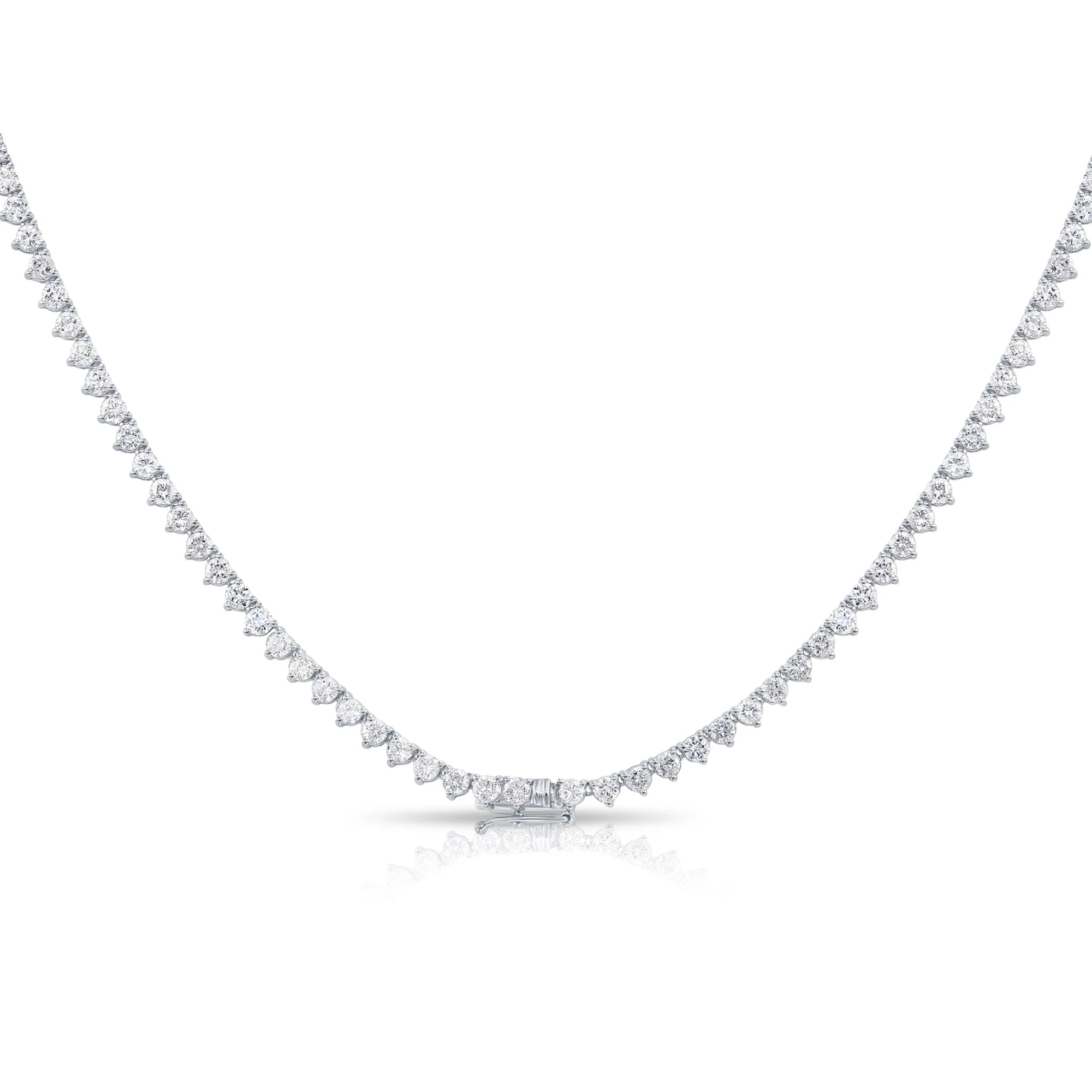 18K White Gold Graduated Diamond Tennis Chain 26.17ct - Image 3