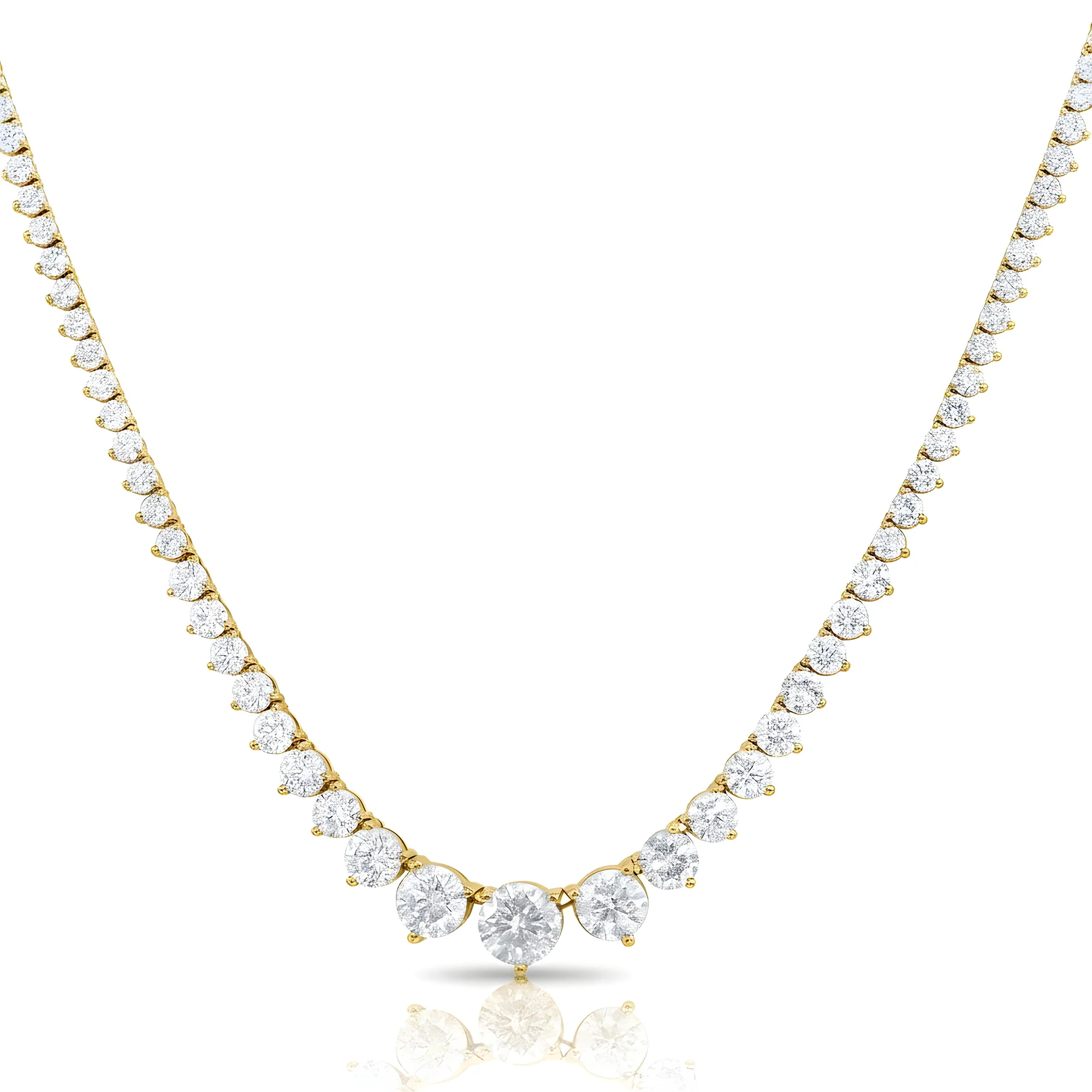 18K White Gold Graduated Diamond Tennis Chain 26.17ct - Image 4